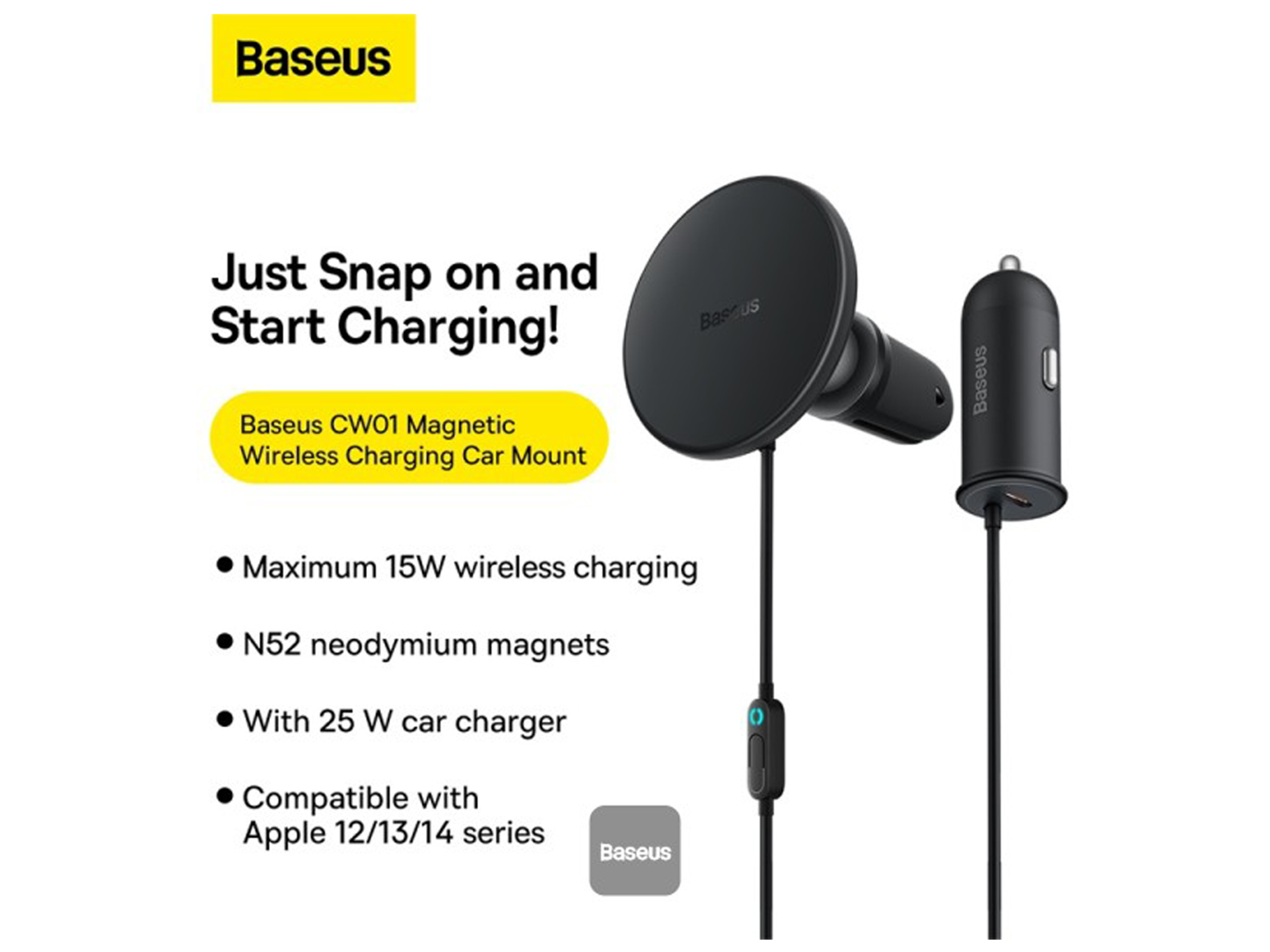 Baseus CW01 Magnetic Wireless Charging Car Mount 40W (Wireless Charging 15W+Type-C 25W) Claw Edition - Best Prices