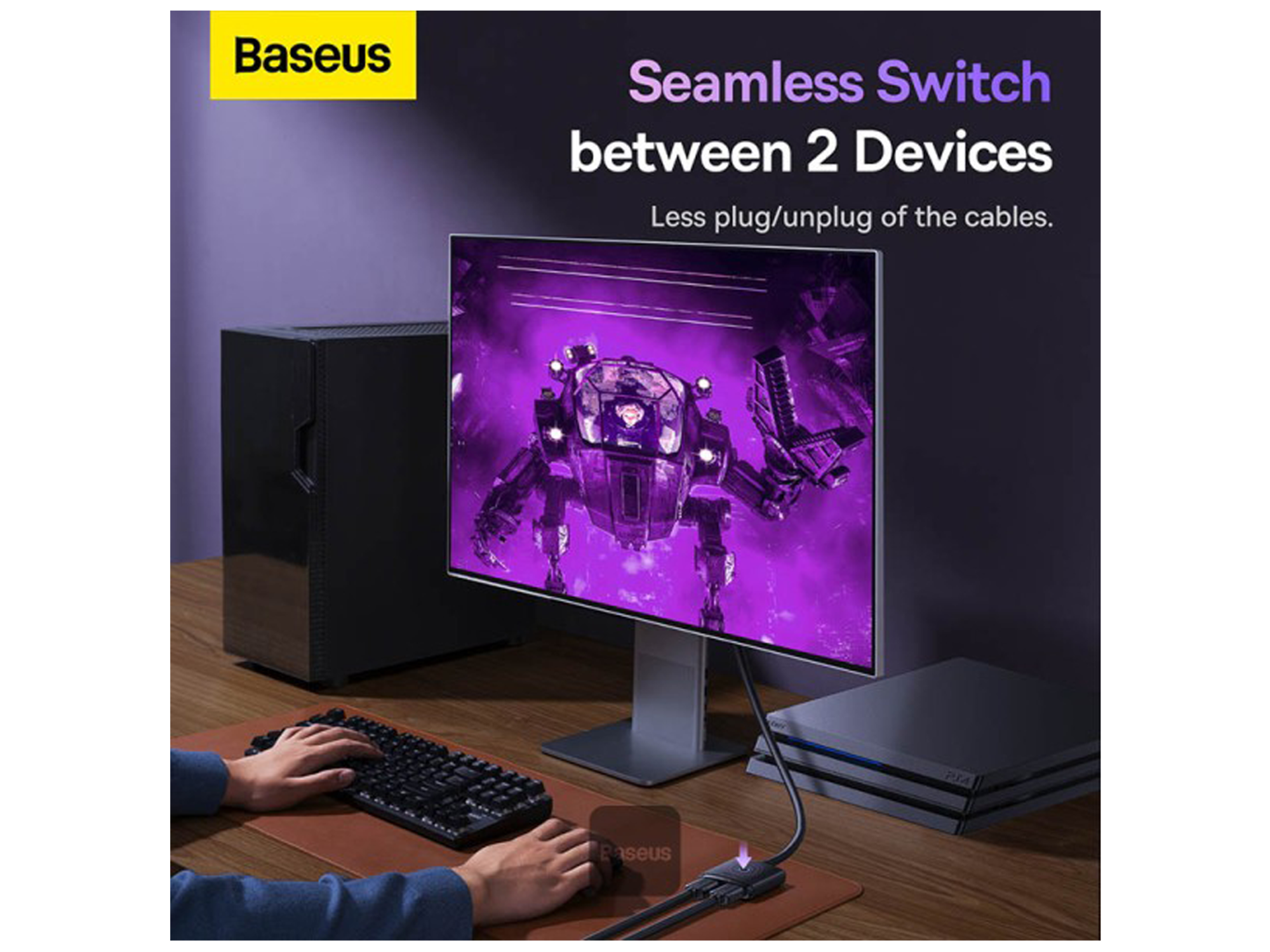 Baseus AirJoy Series 2-in-1 Bidirectional HDMI Switch with 1m Cable - Best Prices