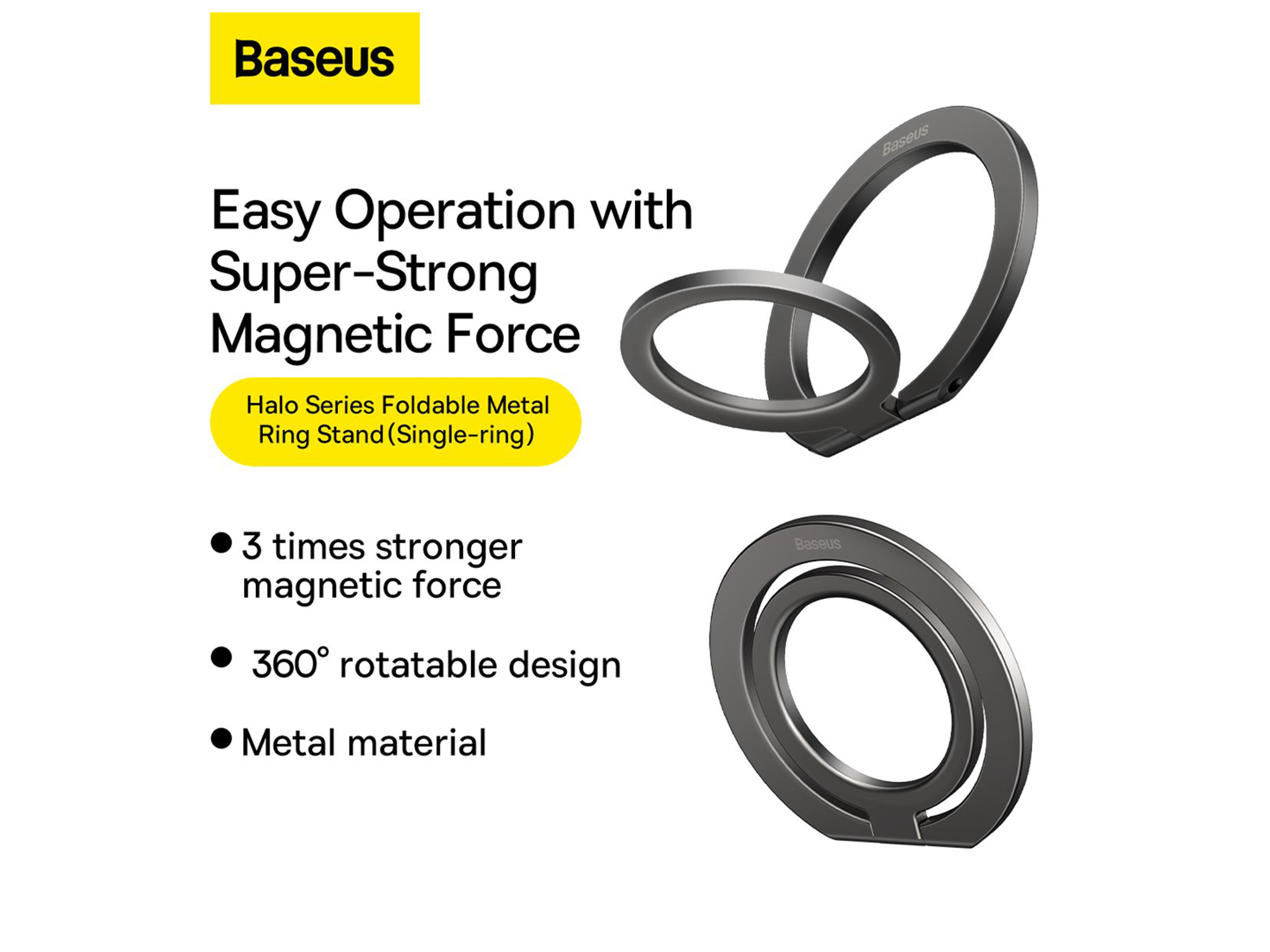 Baseus Halo Series Foldable Metal Ring Stand (Single-ring) - Best Prices