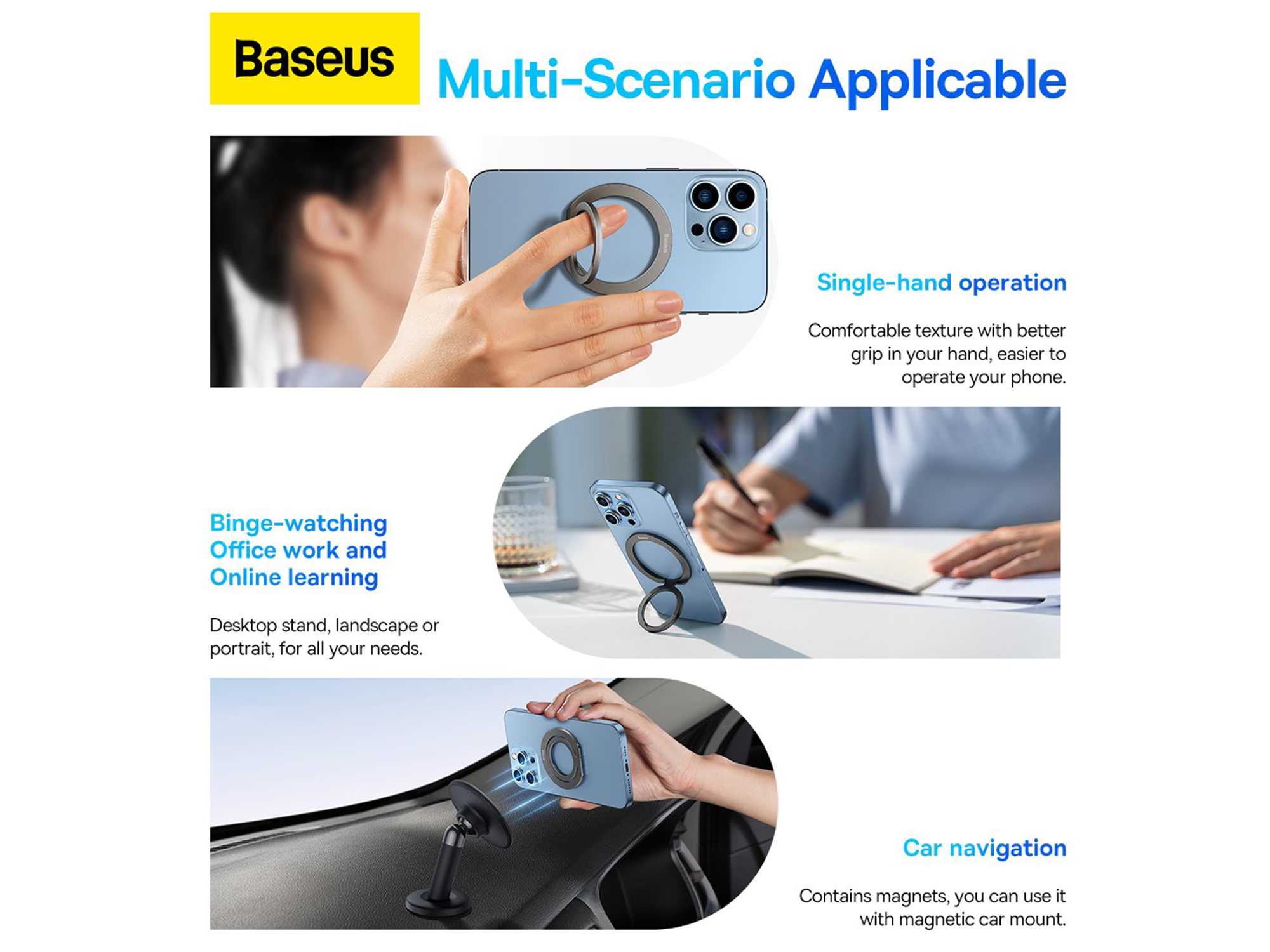Baseus Halo Series Foldable Metal Ring Stand (Single-ring) - Best Prices
