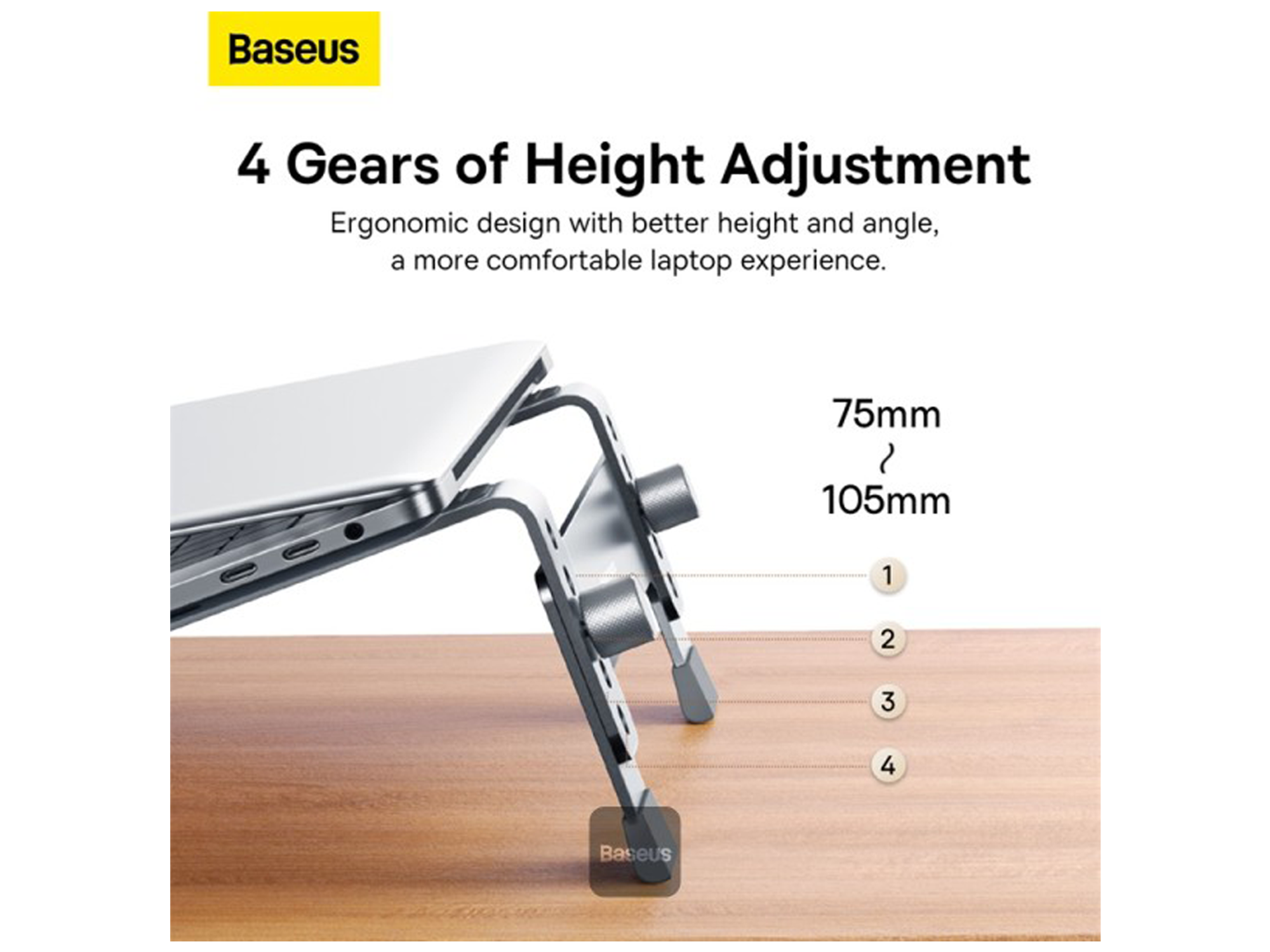 بيسوس UltraStable Series حامل مكتبي للكمبيوتر المحمول - قابل للتعديل بأربع ارتفاعات - أفضل سعر