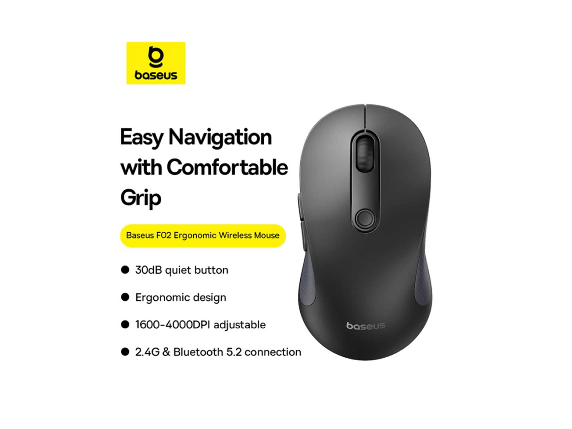 Baseus F02 Ergonomic Wireless Mouse (without Battery) - Best Prices
