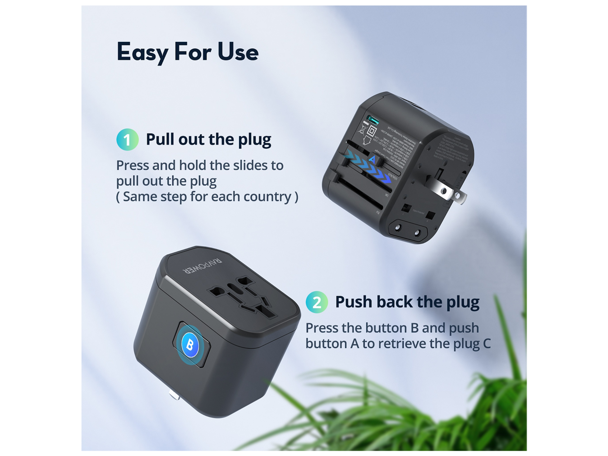 RAVPower 20W Multi-Port Travel Plug with Two USB Ports And A Type-C Port - Best Prices