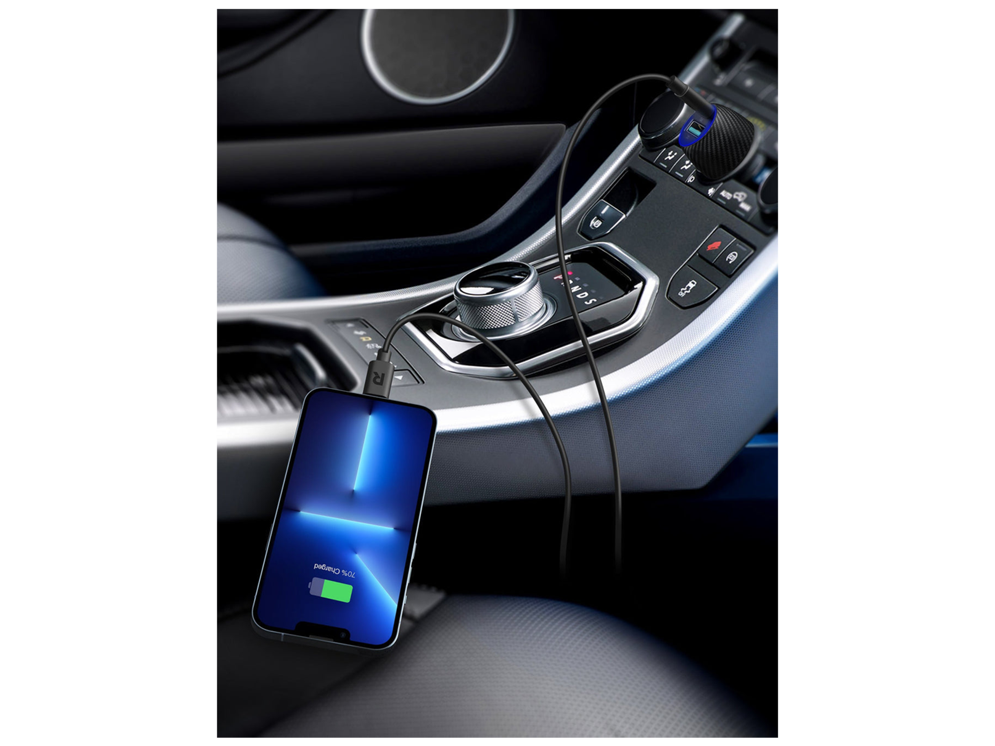 RAVPower RP-VC031 Total 49W Car Charger + 1m Lightning Cable