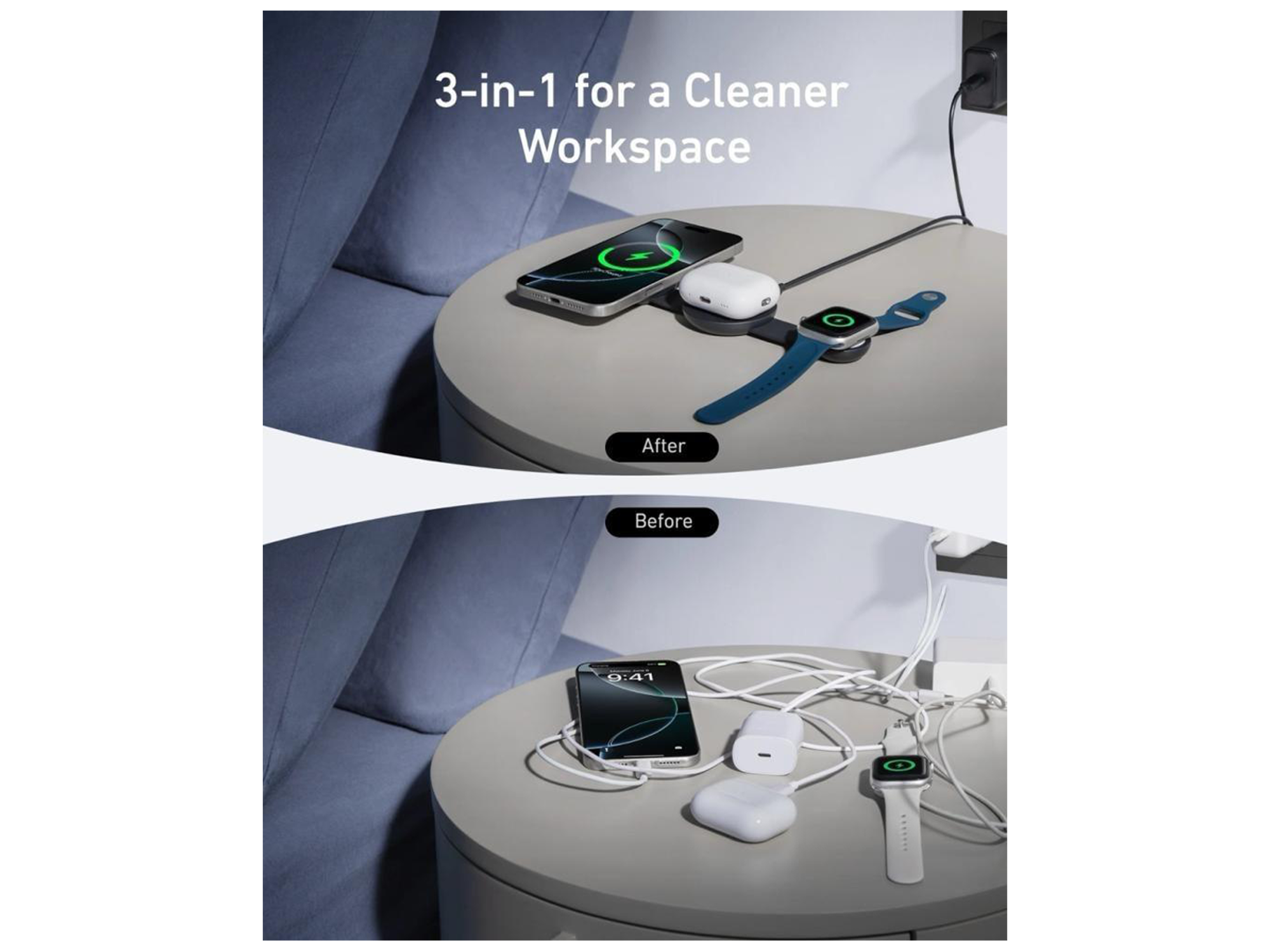 Anker MagSafe Compatible 3-in-1 Wireless Charging Station 15W Foldable Wireless - Best Prices