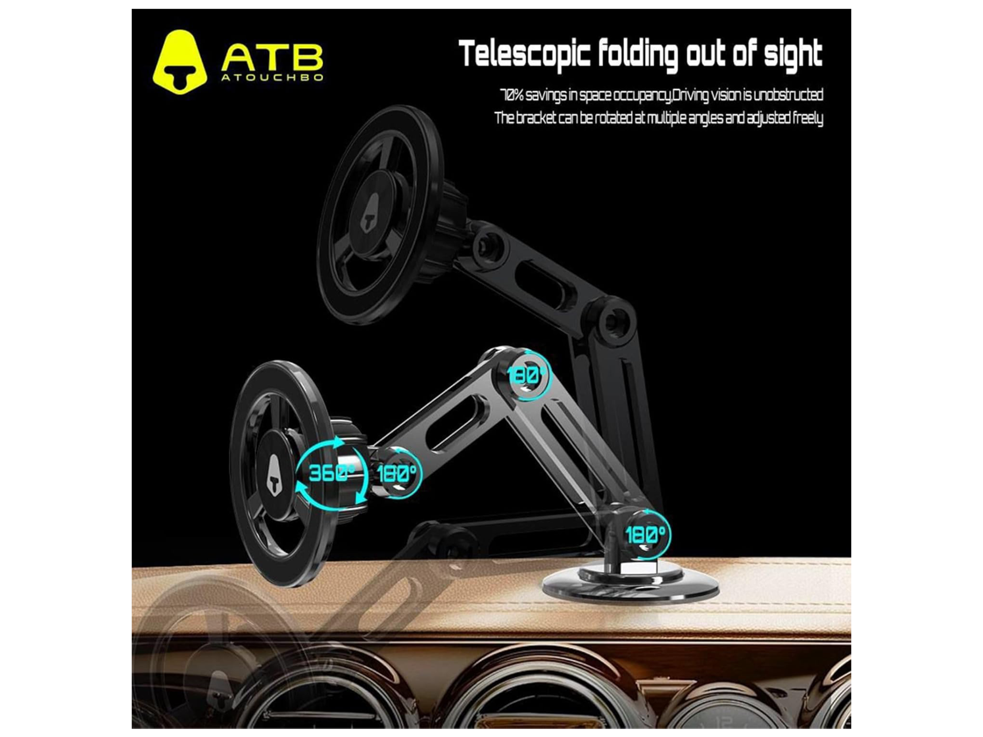 ATB Design Magnetic Phone Holder for Car, 360° Rotation, Super Strong - Best Prices
