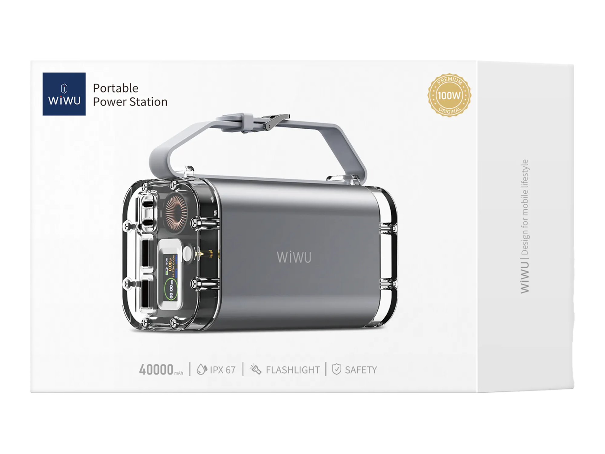WiWU 100W Fast Charging Portable Energy Storage Power 40,000mAh - Best Prices