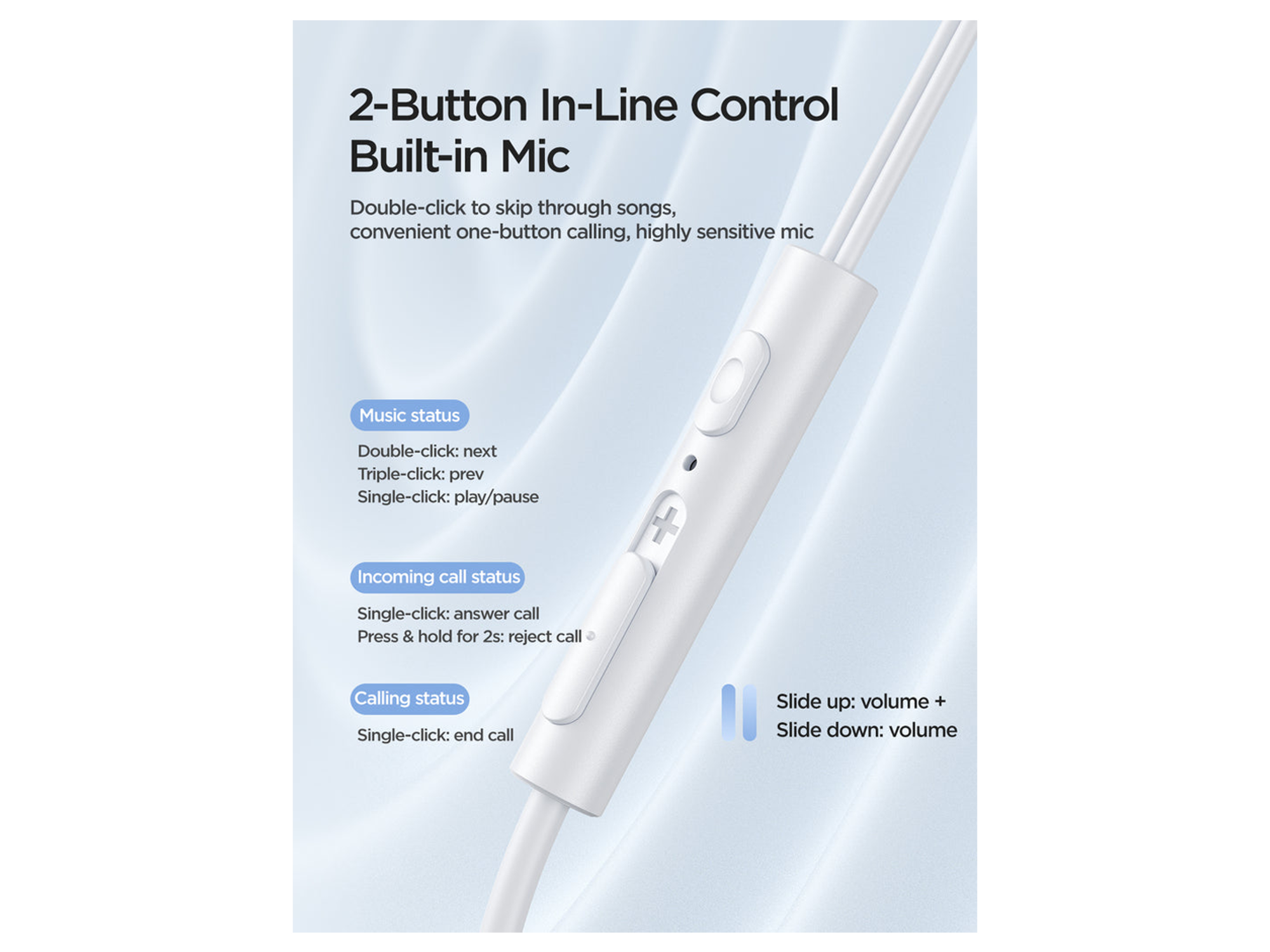 JoyRoom JR-EW07 Wired Series Half In-Ear Wired Earphones - Best Prices