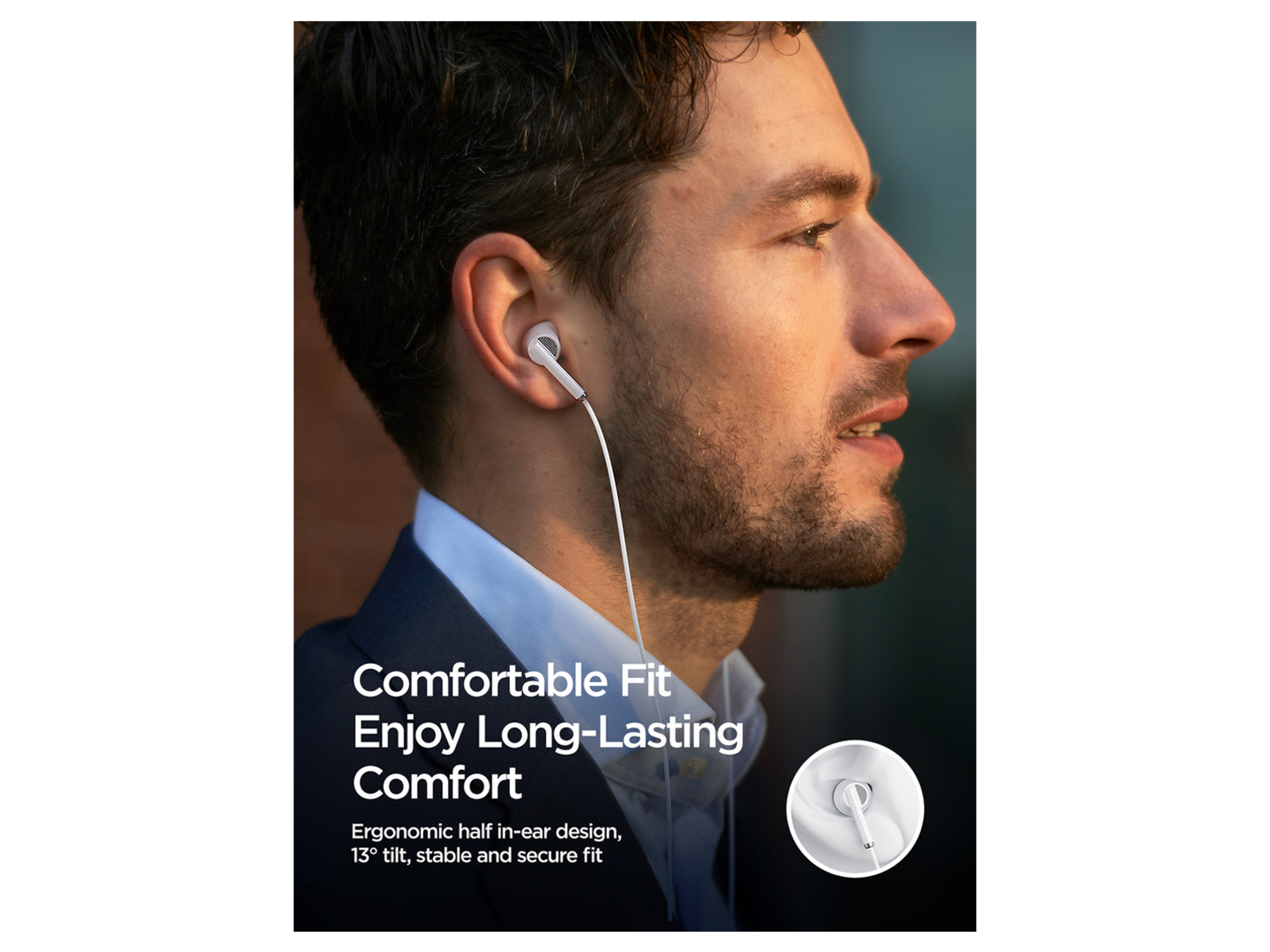 JoyRoom JR-EW07 Wired Series Half In-Ear Wired Earphones - Best Prices
