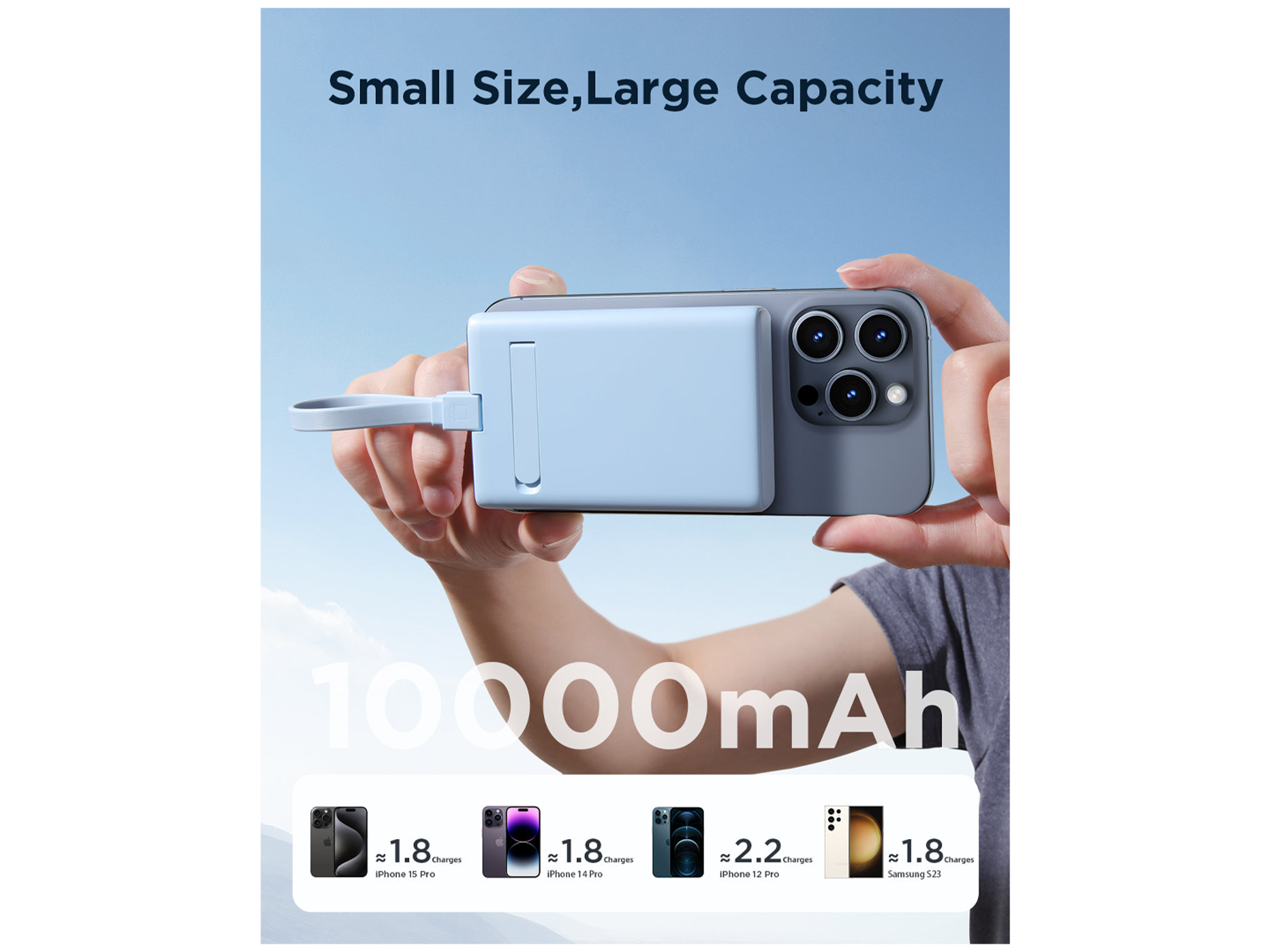 JoyRoom JR-PBM01 20W Power Bank 10000mAh with Built-in Cable&Kickstand - Best Prices