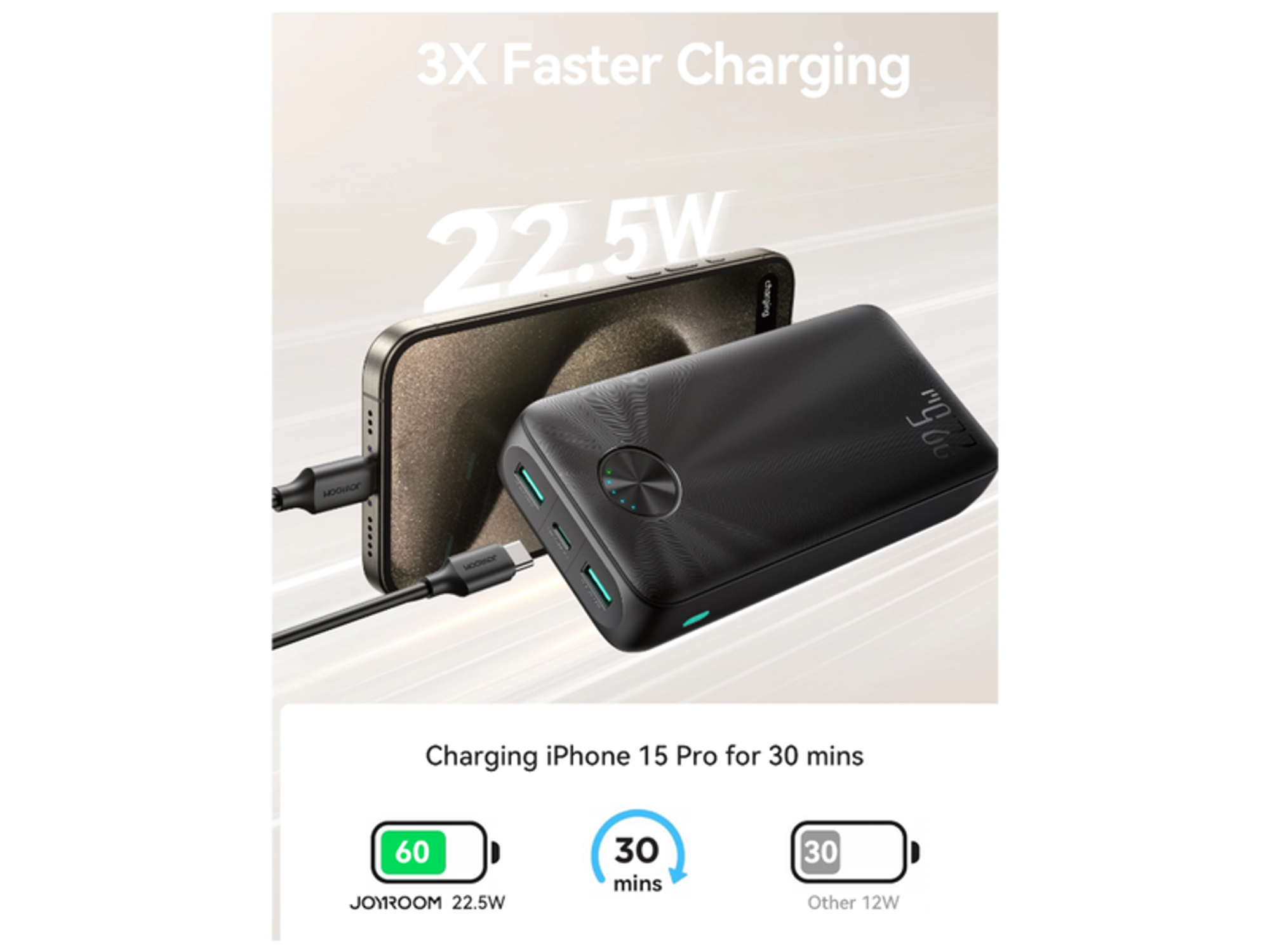 JoyRoom JR-PBF16 22.5W LED Power Bank 20000mAh - Best Prices