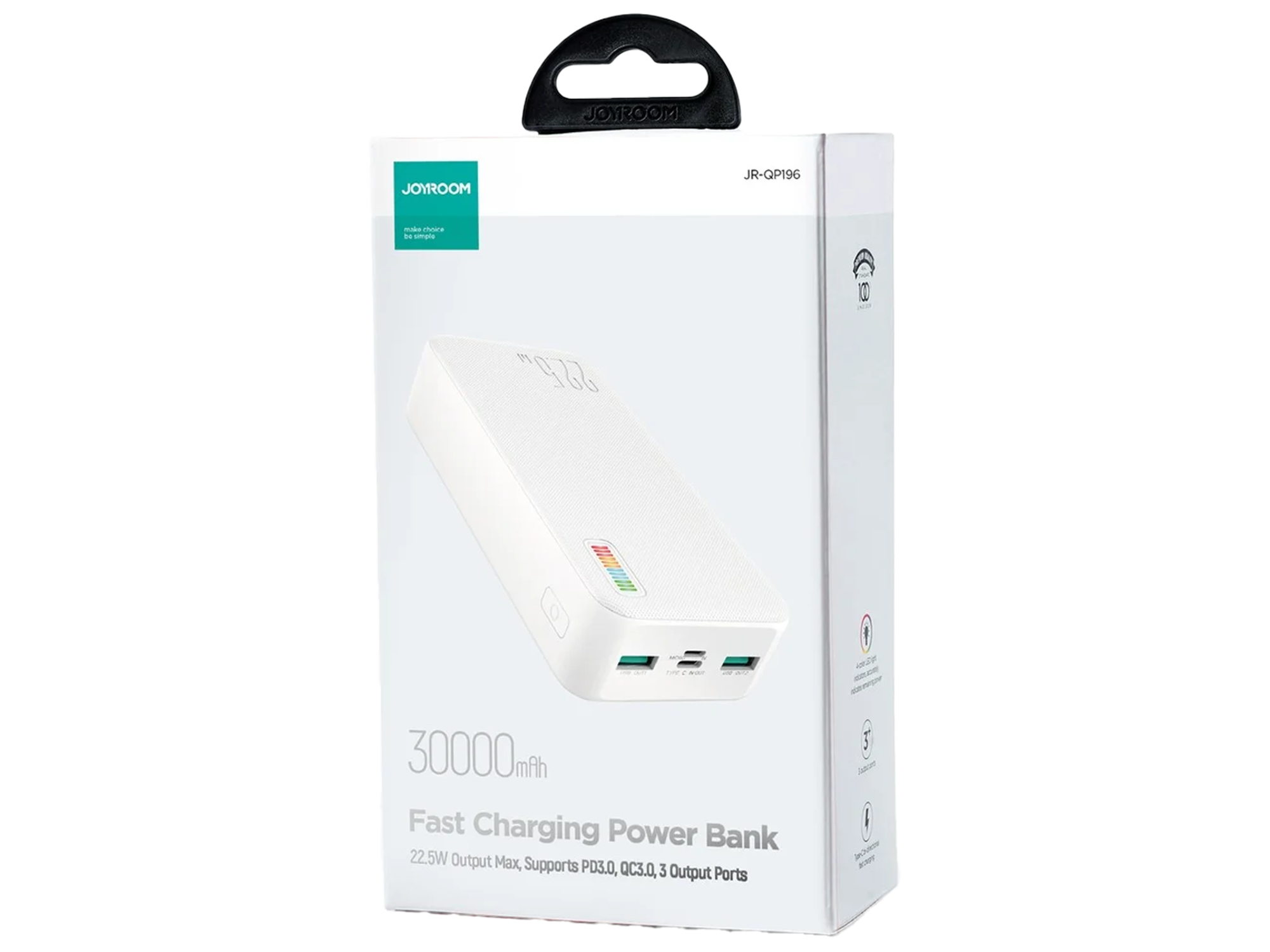 JoyRoom JR-QP196 Dazzling 30000mah 22.5W Fast Charging Powerbank with 4 Color LED Charge Indicator - Best Prices
