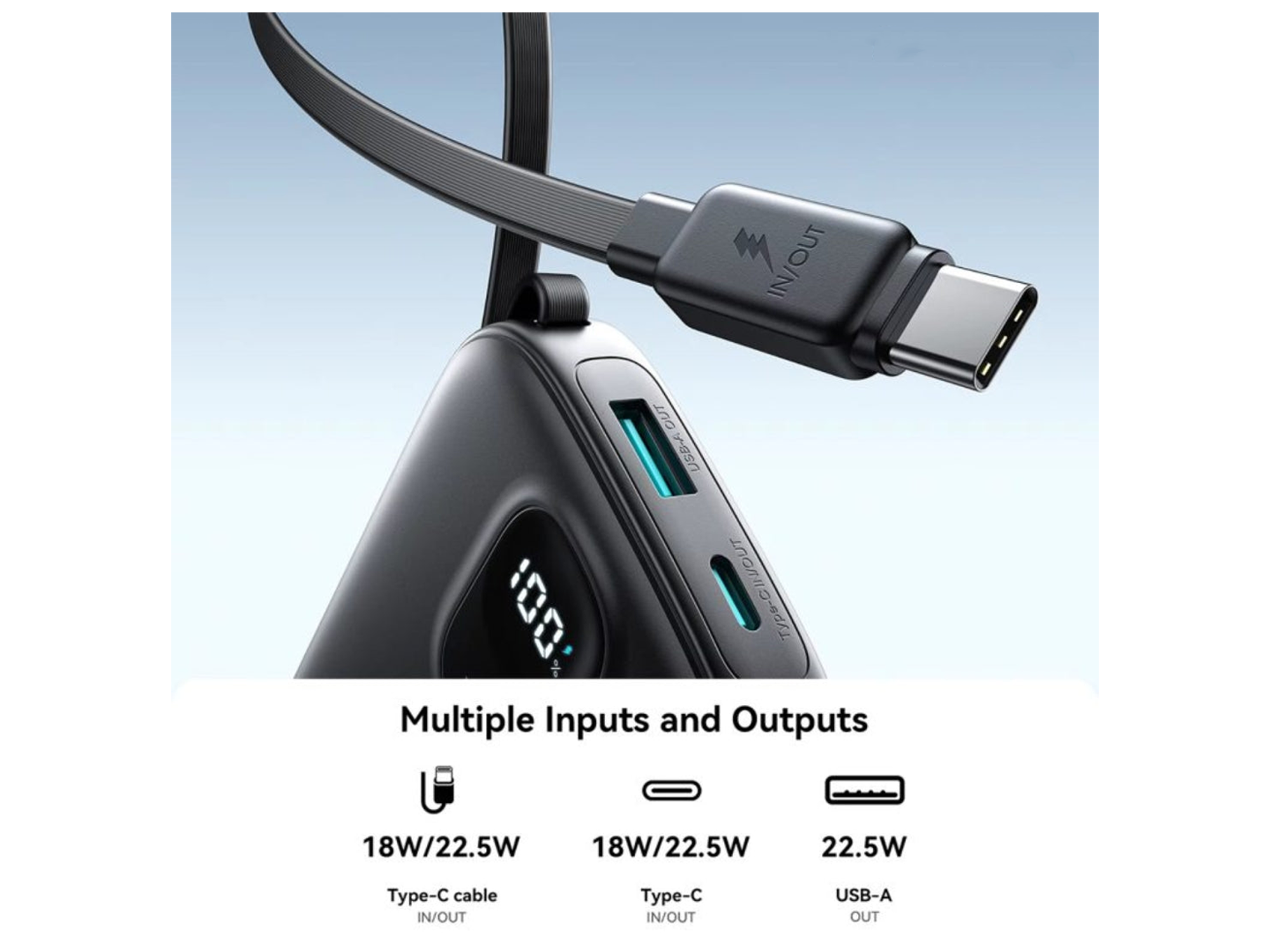 JoyRoom JR-PBF17 22.5W Powerbank Built in Type c Cable 10000mAh - Best Prices