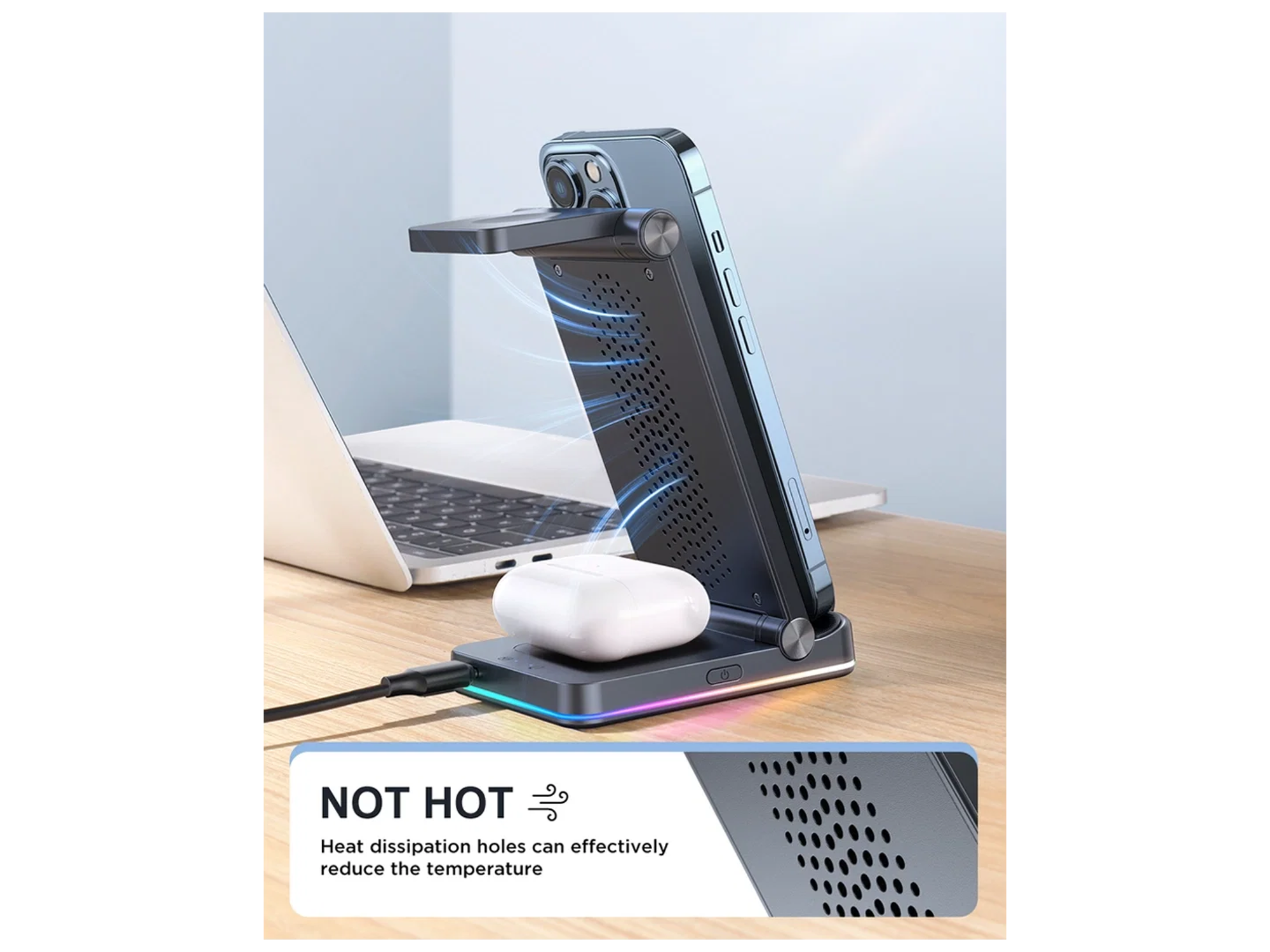 JoyRoom JR-WQN01 15W 3-in-1 Foldable Wireless Charging Station - Best Prices