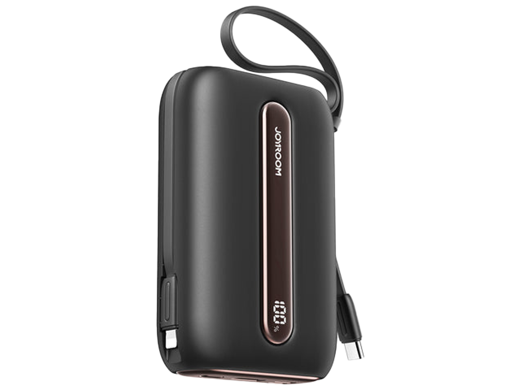 جوي رووم JR-L012 Plus باور بانك صغير ملون بقوة 22.5 واط مع كيبلات مزدوجة 20000 مللي أمبير Black