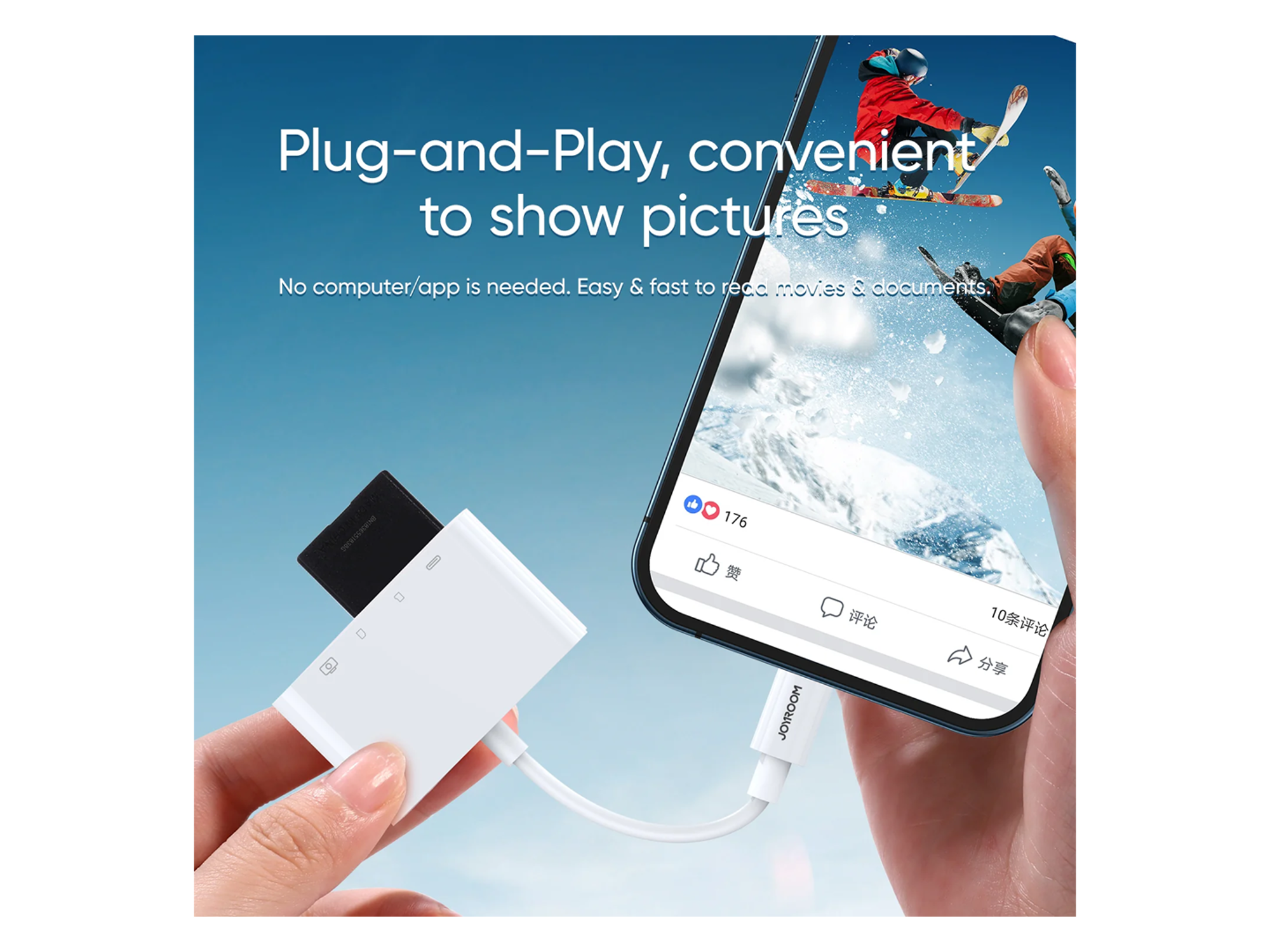 JoyRoom S-H142 Lightning to USB OTG Card Reader 12cm - Best Prices