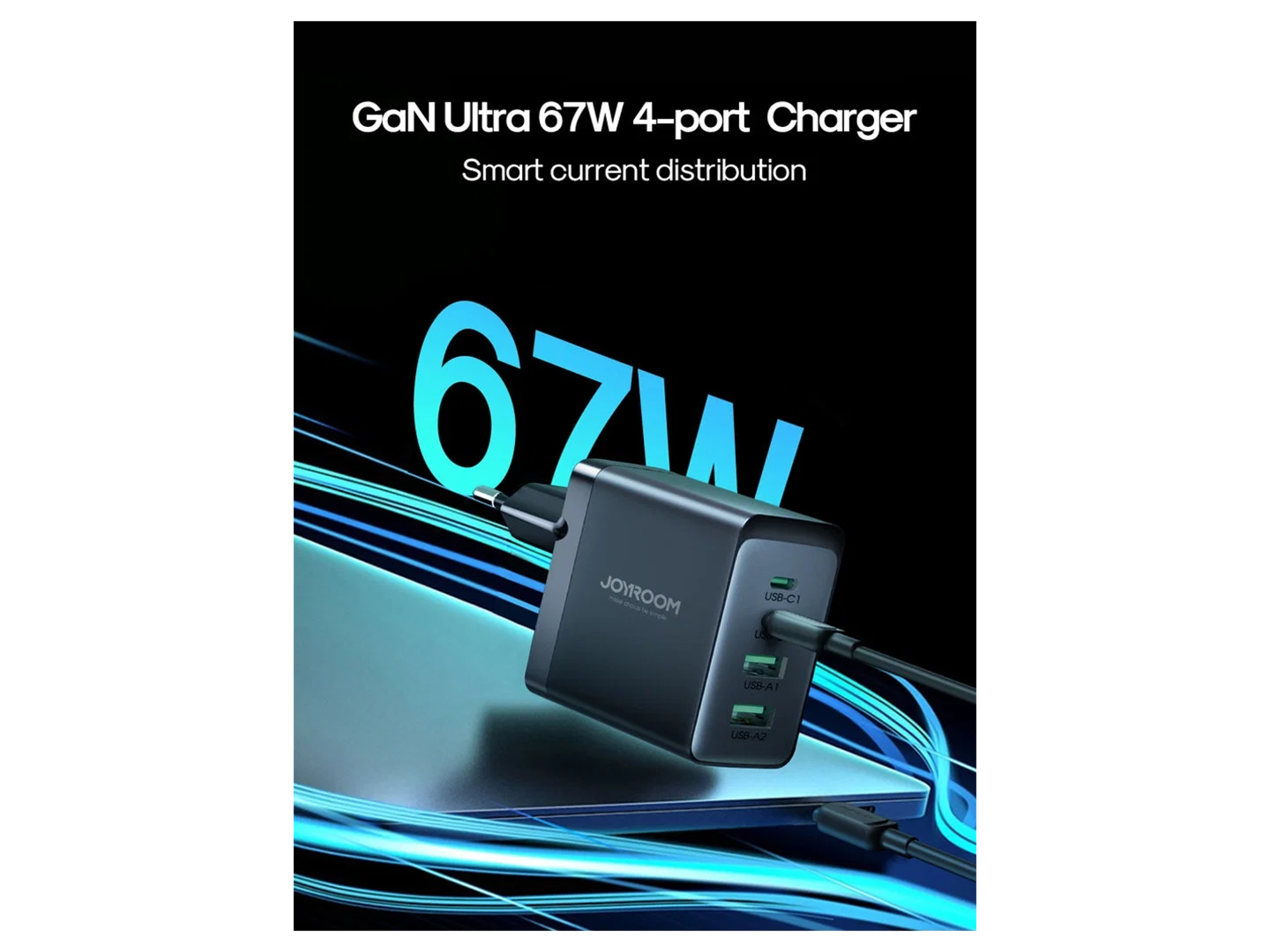 JoyRoom TCG02 67W 2C2A Fast Charger+100W C to C Cable - Best Prices