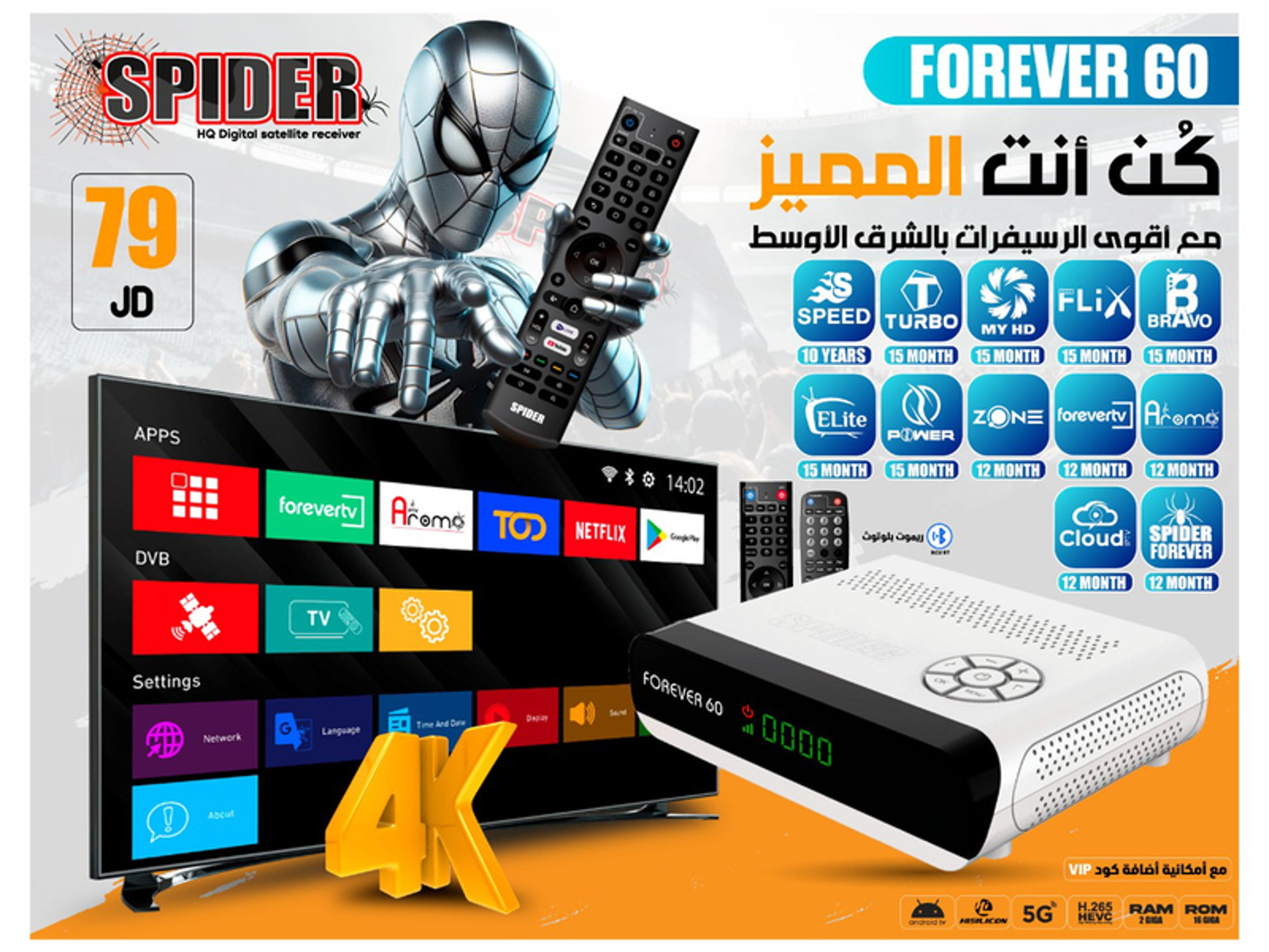 Spider Forever 60 Android Receiver - Best Prices