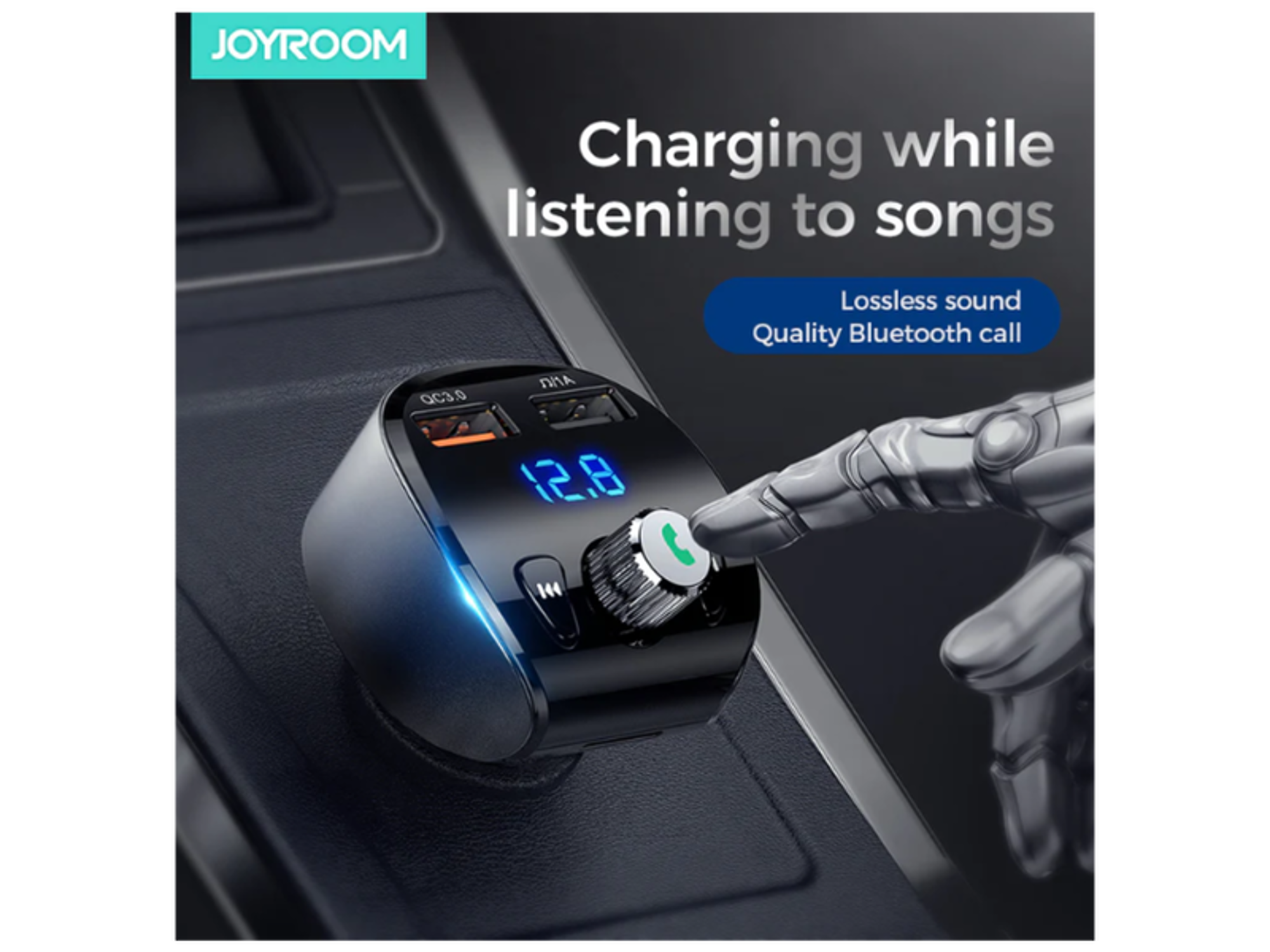 JoyRoom JR-CL02 Multi-Function Bluetooth MP3 Player QC3.0 Quick Charge Car Charger - Best Prices