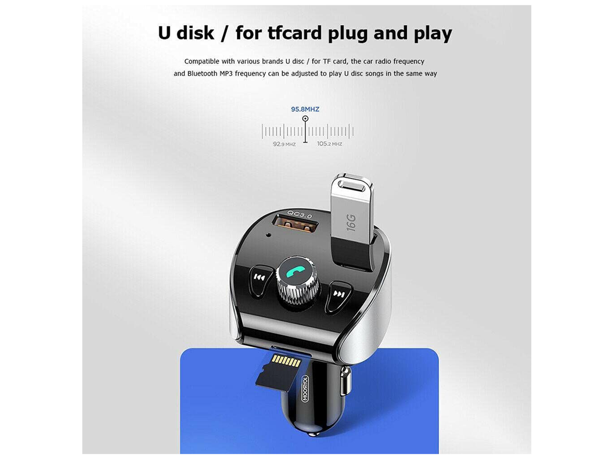 JoyRoom JR-CL02 Multi-Function Bluetooth MP3 Player QC3.0 Quick Charge Car Charger - Best Prices