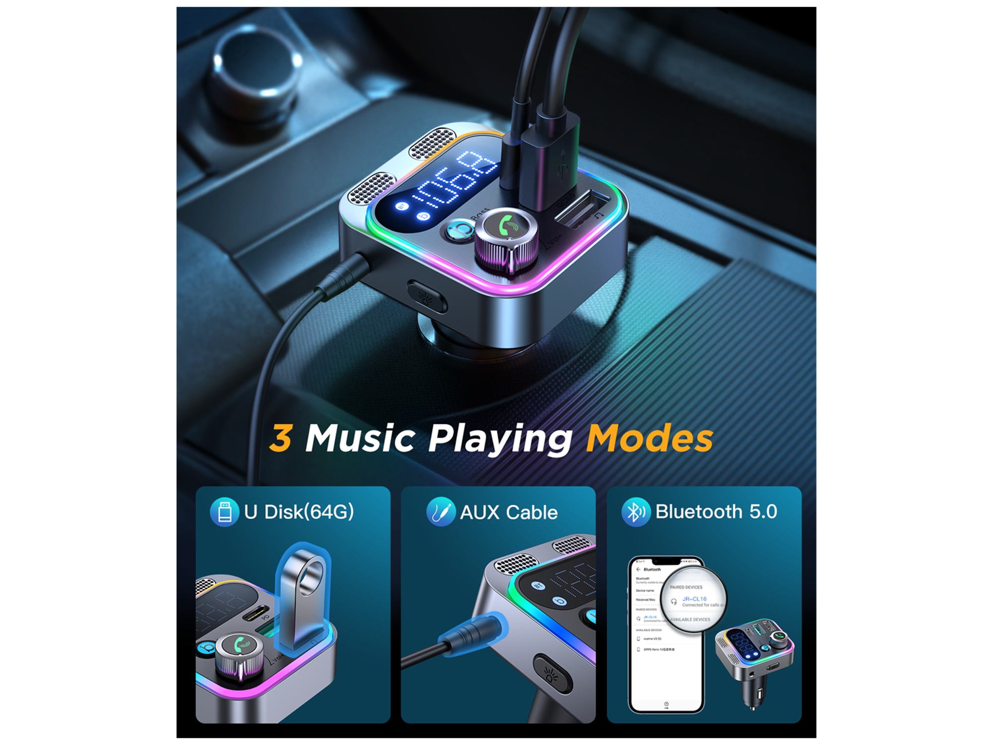 JoyRoom JR-CL16 48W Car Wireless FM Transmitter - Best Prices