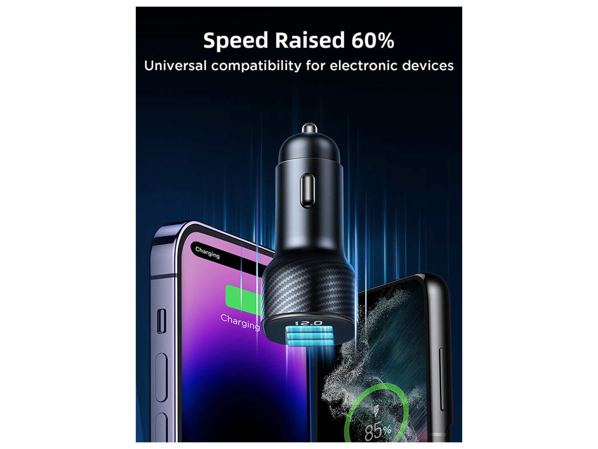 جوي رووم JR-CCD03 شاحن سيارة بشاشة رقمية 3.4 أمبير 3 منافذ USB - أفضل سعر