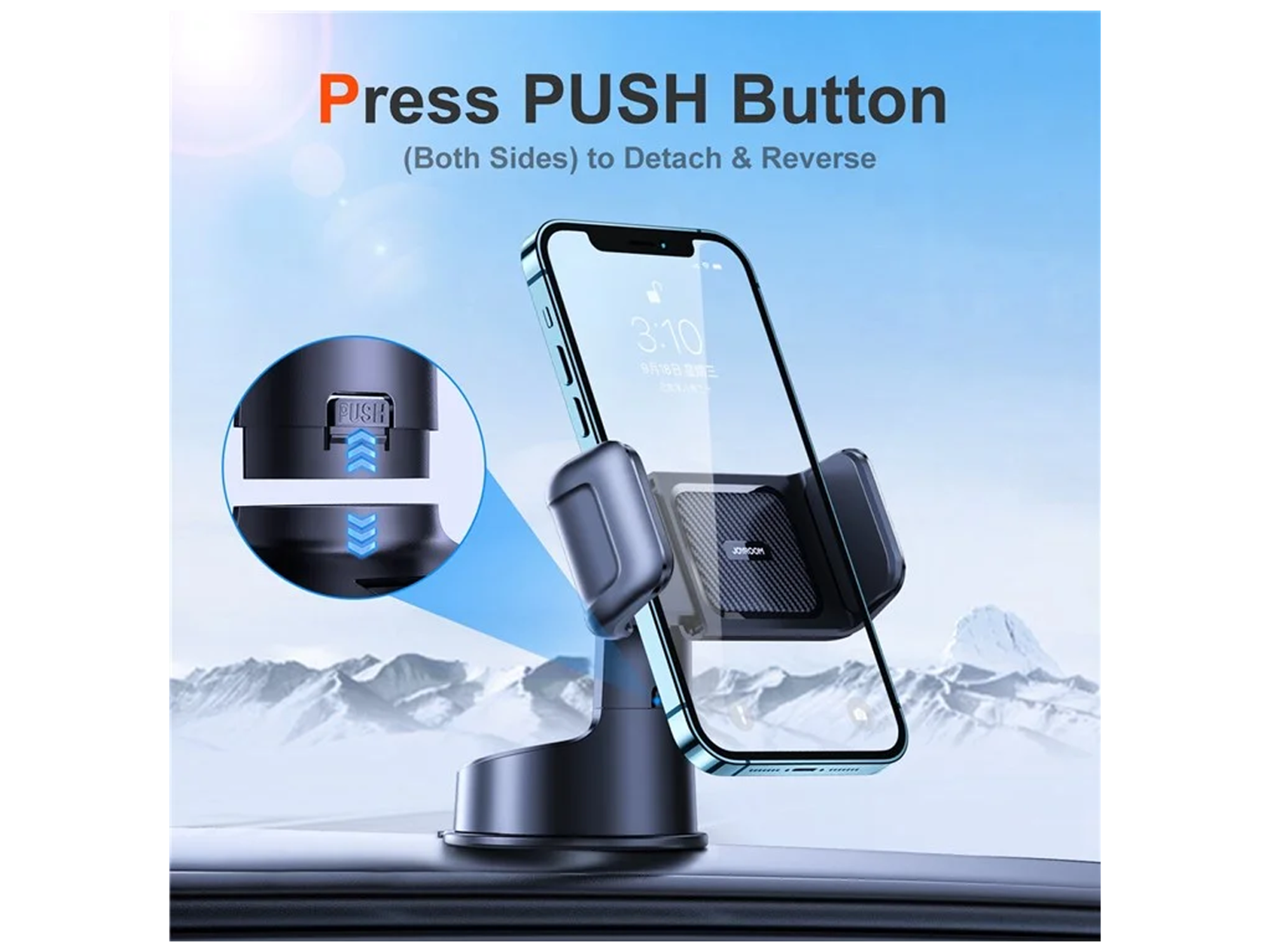 JoyRoom JR-ZS284 Universal Vehicle Dashboard Phone Holder 360-degree Rotating Car Cell Phone Mount Stand with Adjustable Clamp for Cars - Best Prices