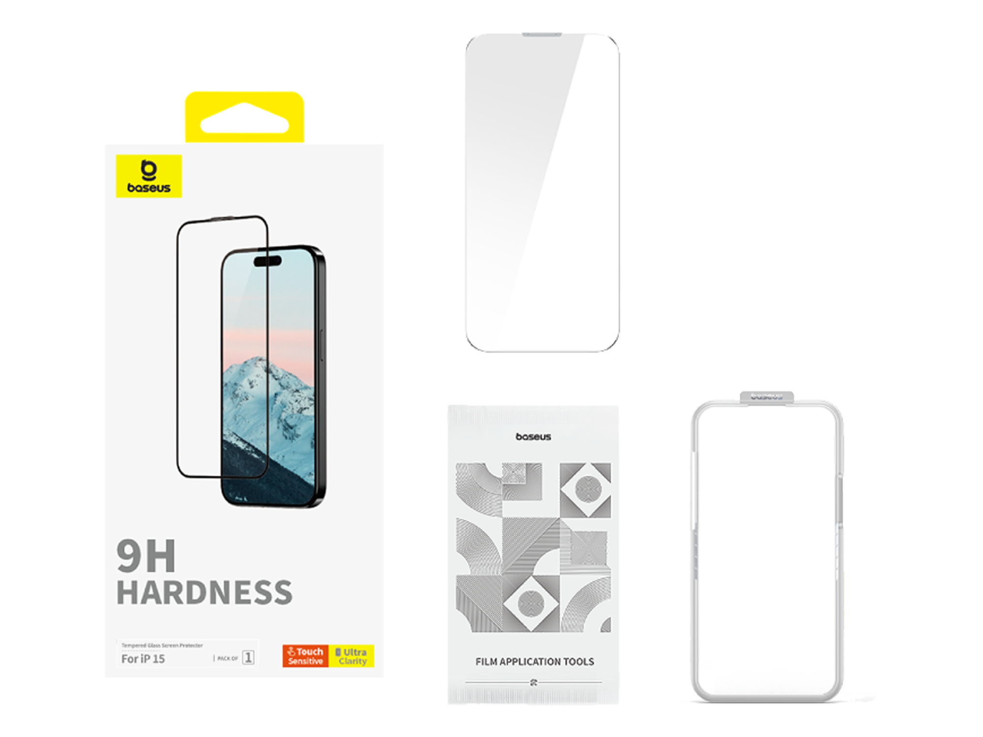 Baseus Diamond Series Full-Coverage HD Tempered Glass Screen Protector for iP 15, Clear - Best Prices