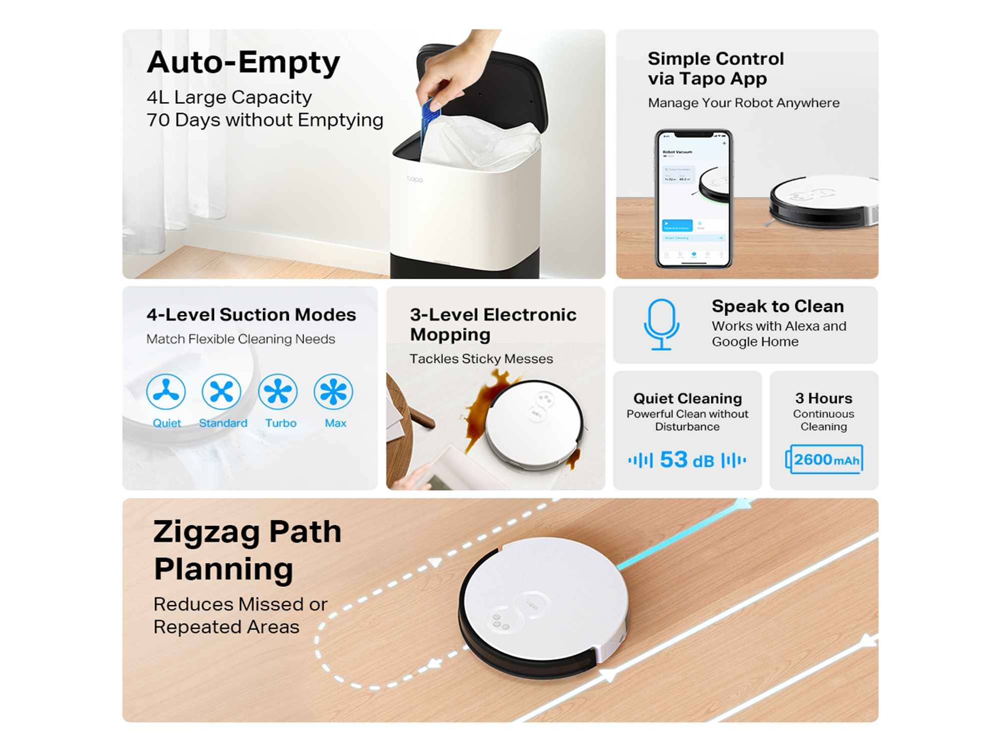Tapo RV10 Plus  Robot Vacuum & Mop + Smart  Auto-Empty Dock - Best Prices