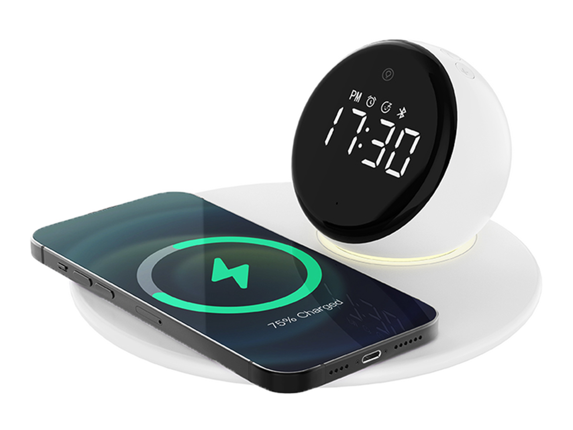WiWU Wi-W017 Night Light Wireless Charging Clock Bluetooth Speaker - Best Prices