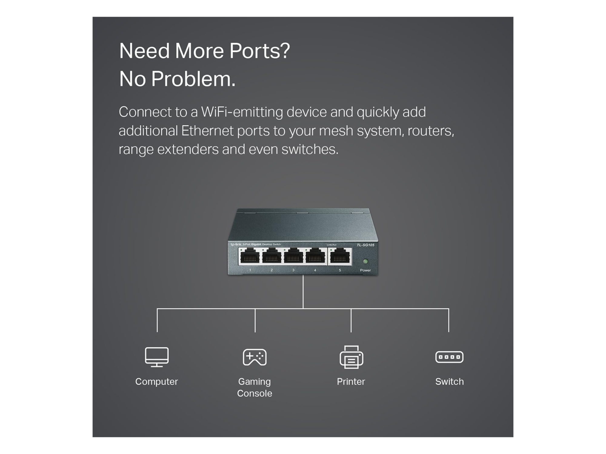 TP-Link TL-SG105 5-Port 10/100/1000Mbps Desktop Network Switch - Best Prices
