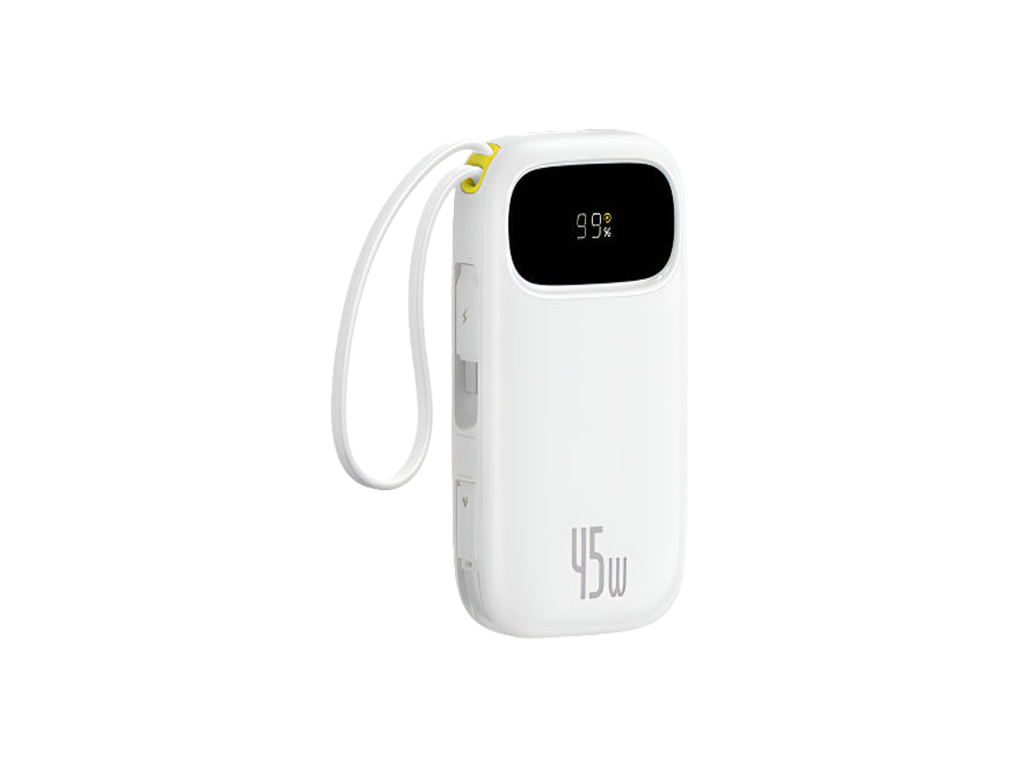 Baseus Energy Fill FC31 Digital Display Power Bank, 2Built in USB-C Cable, 45Watts, 20000M, Moon White - Best Prices