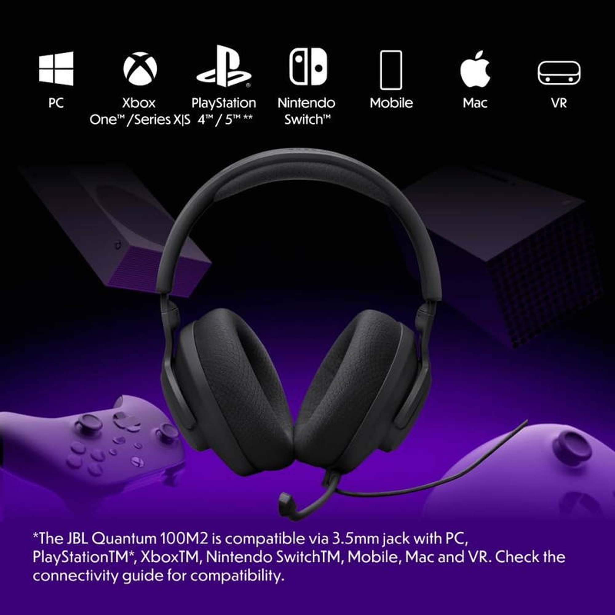 JBL Quantum 100M2 Wired Over-Ear Gaming Headset - Best Prices
