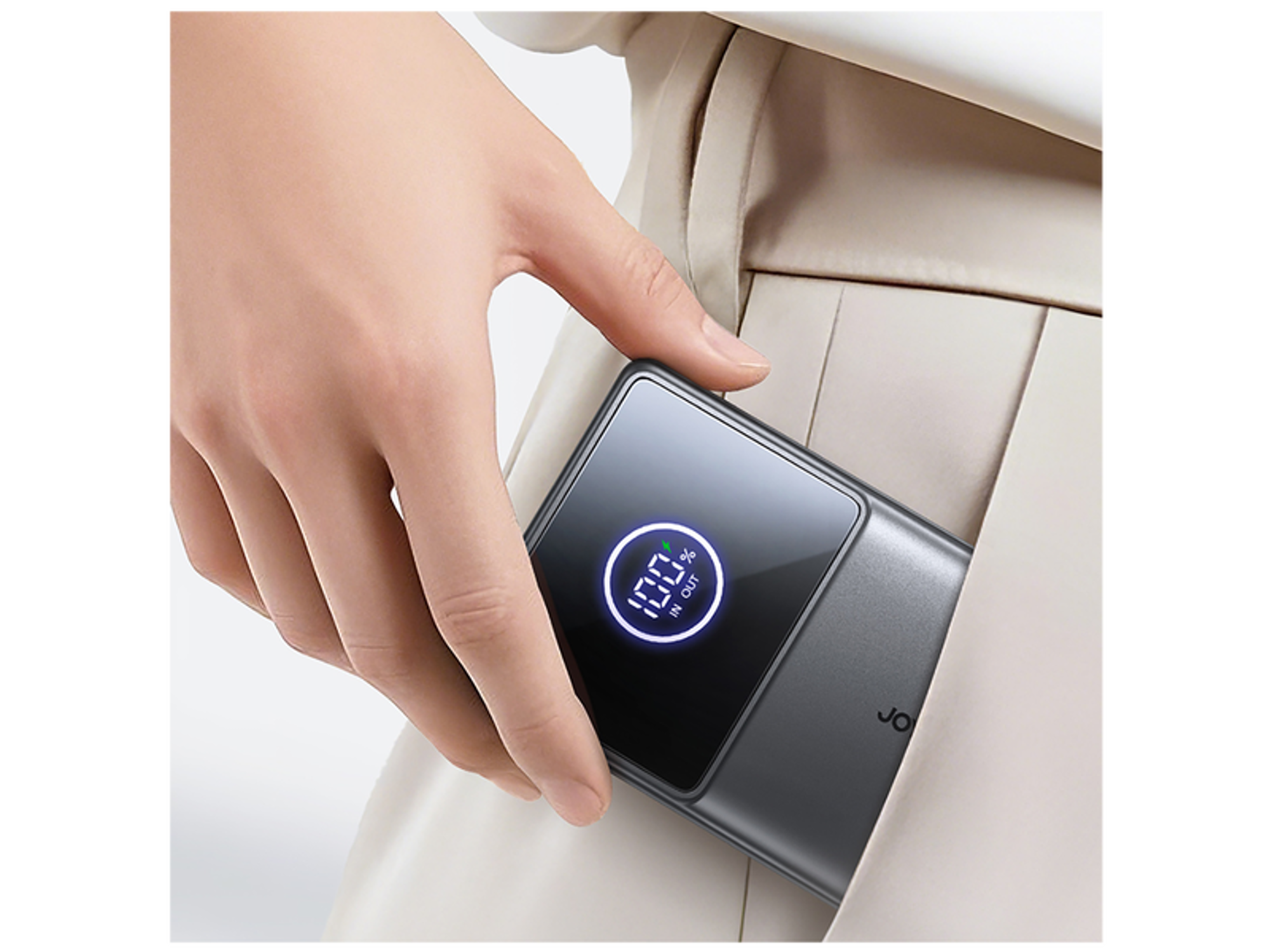 جوي روم JR-PR1 باور بانك سعة 10000 مللي أمبير/ساعة وقوة 22.5 واط مع كيبل USB-C مدمج قابل للسحب - أفضل سعر