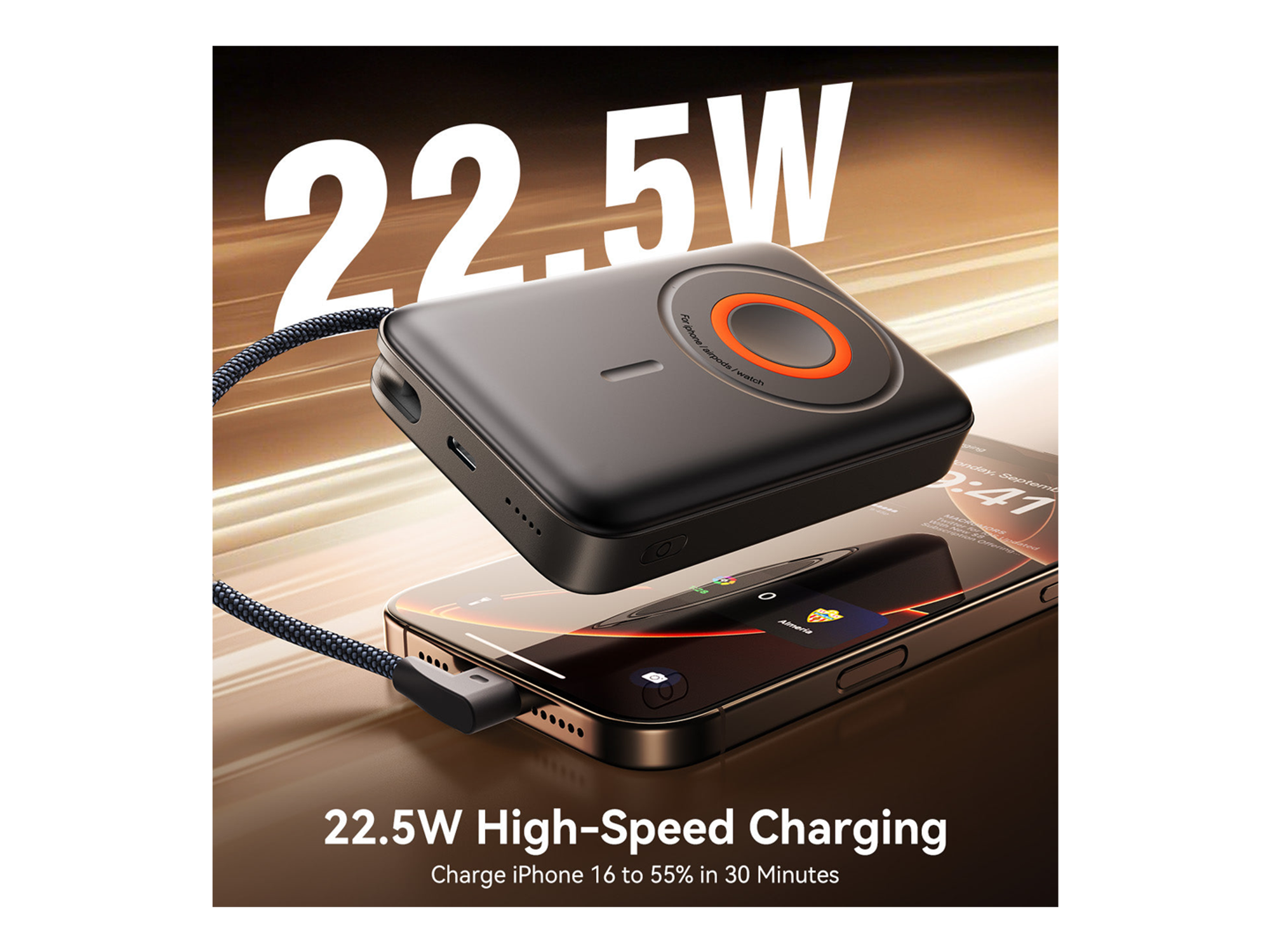 JoyRoom JR-PBM02 22.5W 3in1 magnetic mobile power bank 10000mAh black - Best Prices