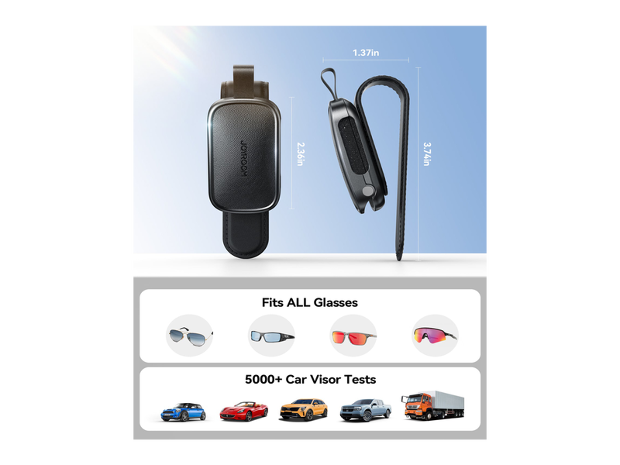 JOYROOM JR-ZS511 Magnetic One-hand Car Visor Sunglasses Holder Clip - Best Prices
