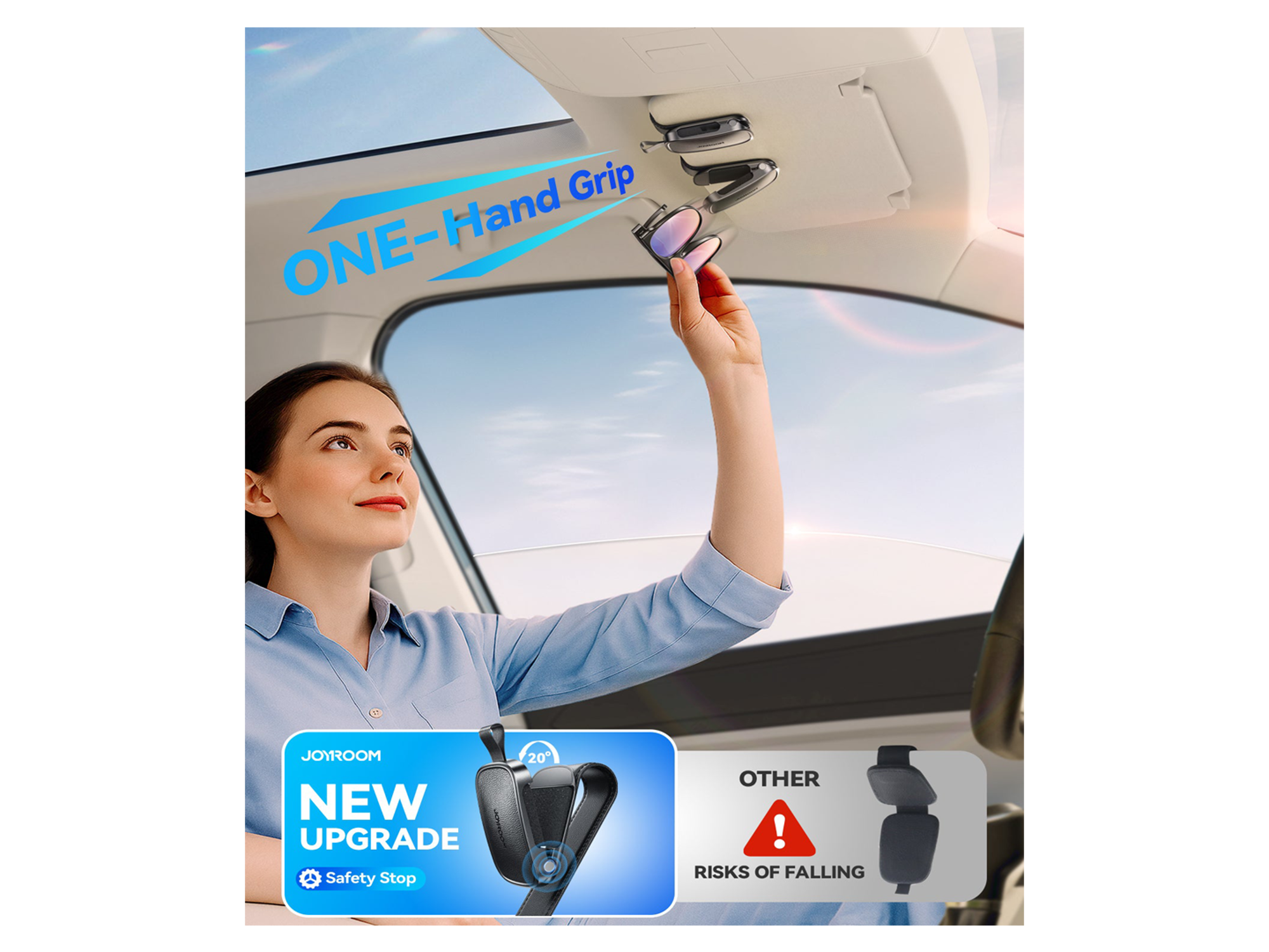JOYROOM JR-ZS511 Magnetic One-hand Car Visor Sunglasses Holder Clip - Best Prices