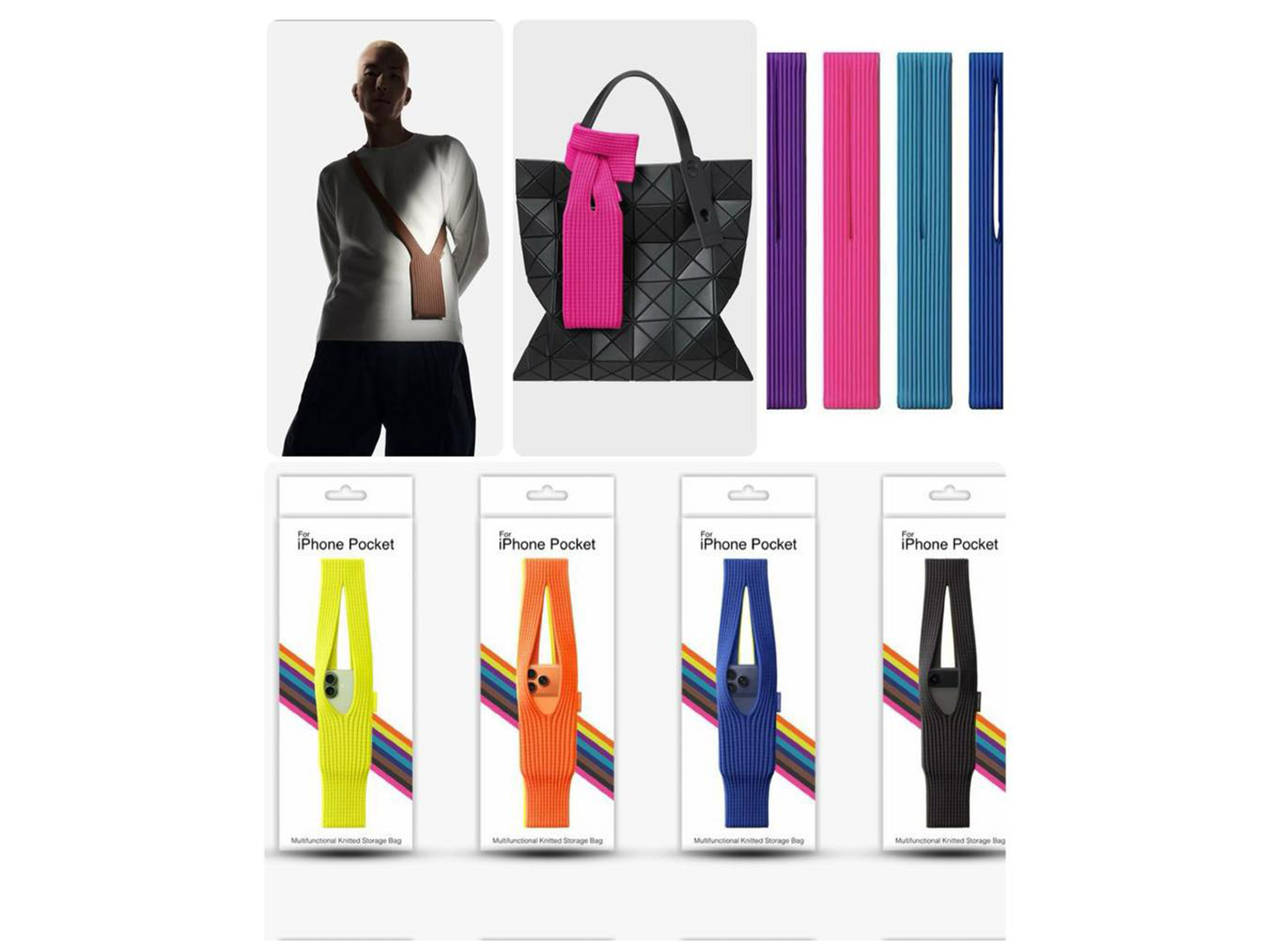 iPhone Pocket Multifunctional Knitted Storage Bag - Best Prices