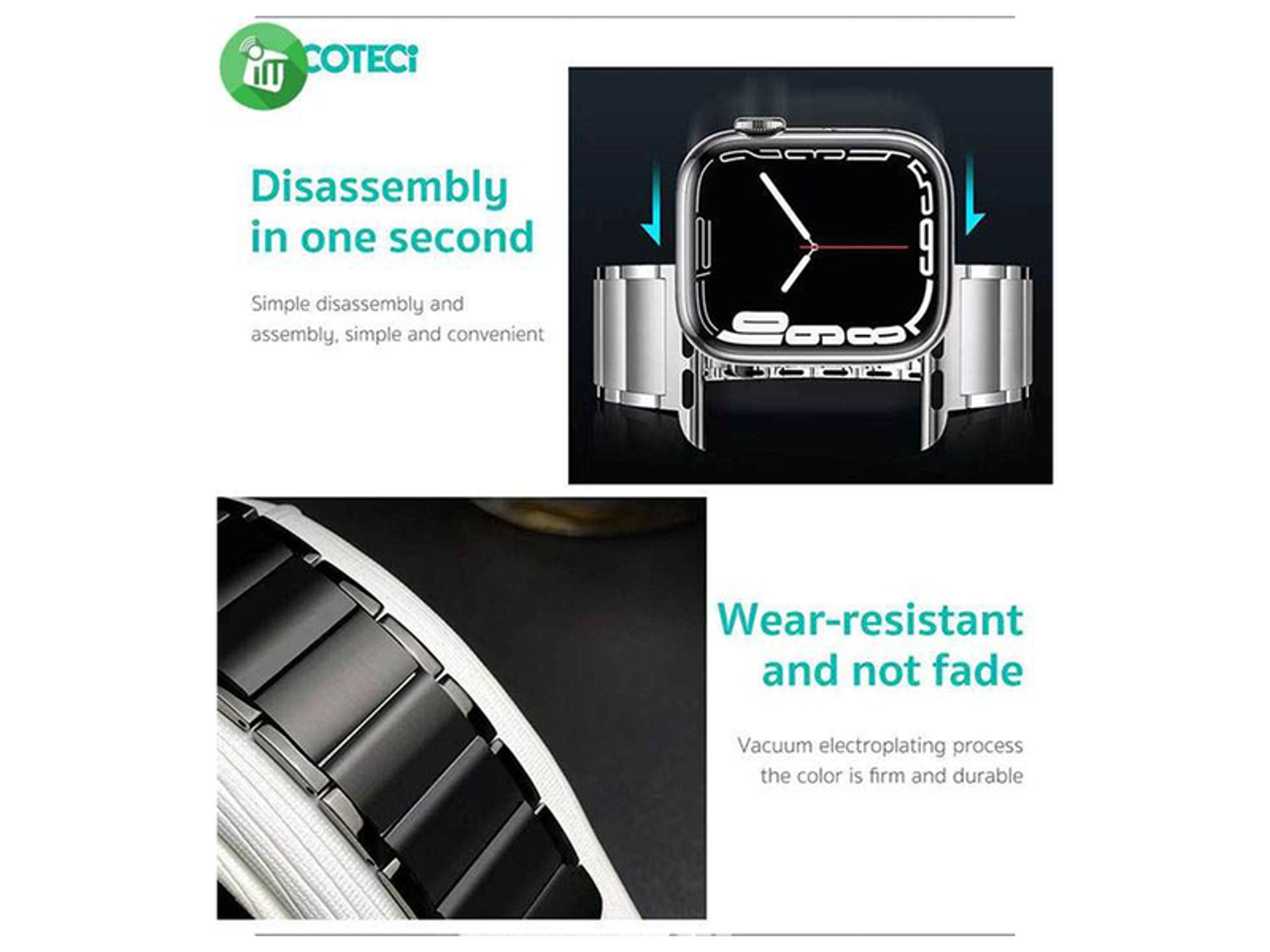 COTECi W87 Strong Magnetic Stainless Steel Band iWatch - Best Prices COTECi W87 Strong Magnetic Stainless Steel Band iWatch - Best Prices