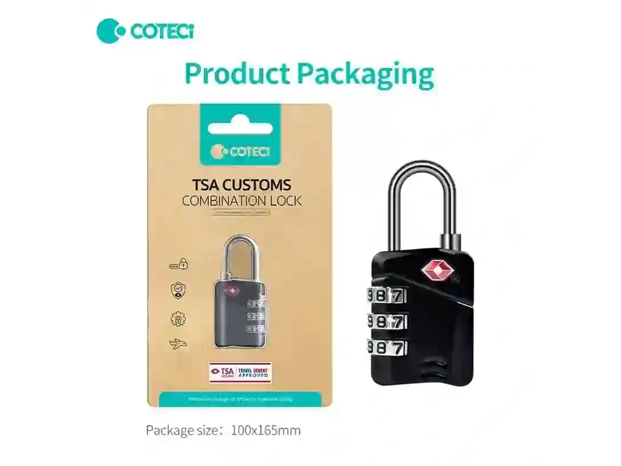 COTECi Zinc Alloy TSA Customs 4-digit Code Lock - Best Prices