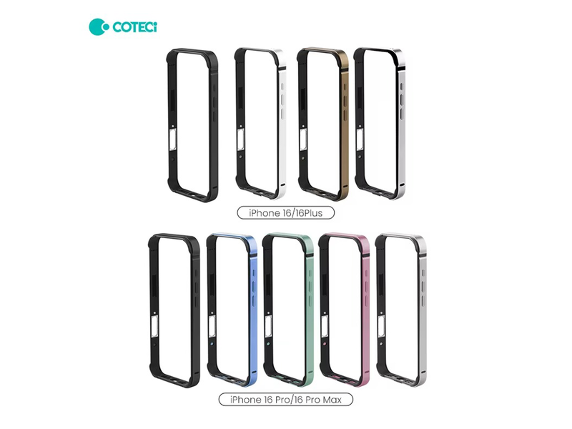 Coteci Aluminum Metal Bumper Frame Case for iPhone 16 - Best Prices