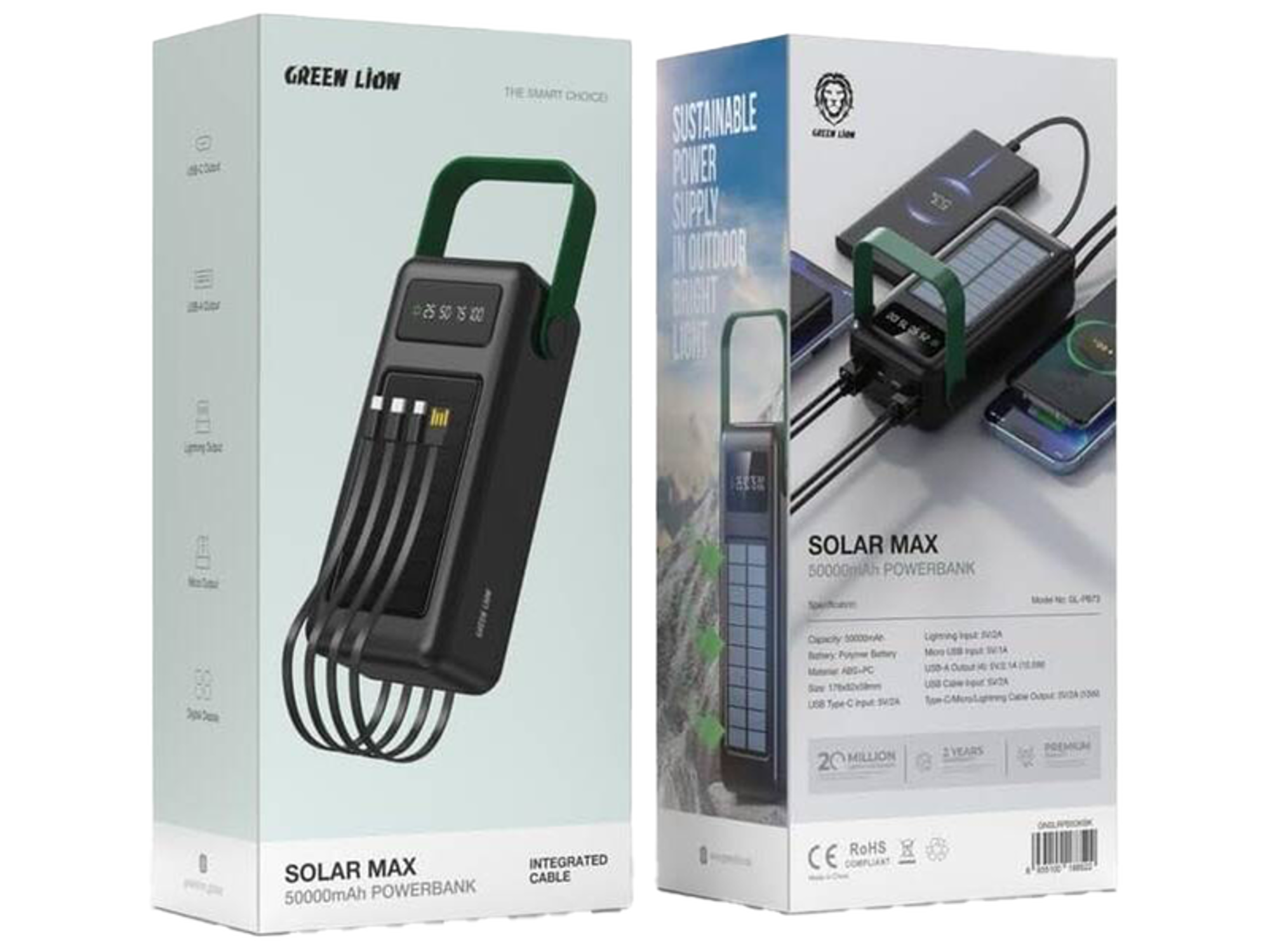 Green Lion Solar Max 50000mAh Powerbank - Best Prices