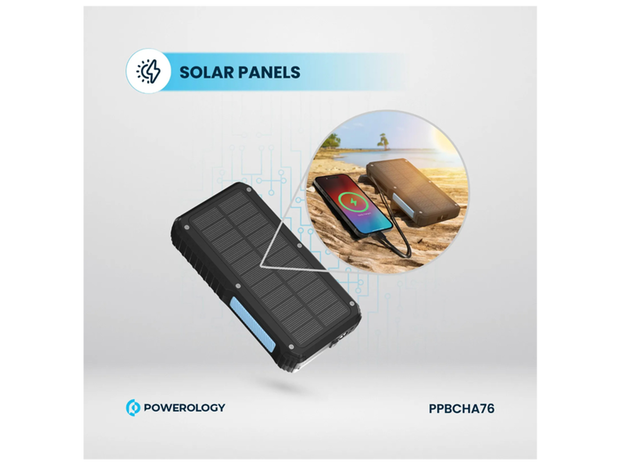 Powerology 20000mAh Retractable Cable Power Bank - Best Prices