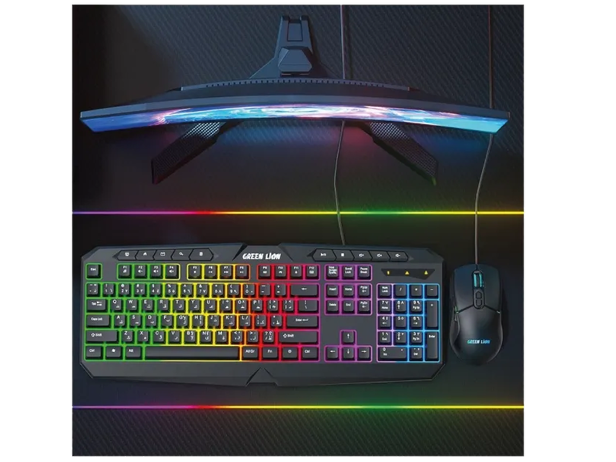 Green Lion GK-400 RGB Gaming Keyboard + Mouse - Black - Best Prices