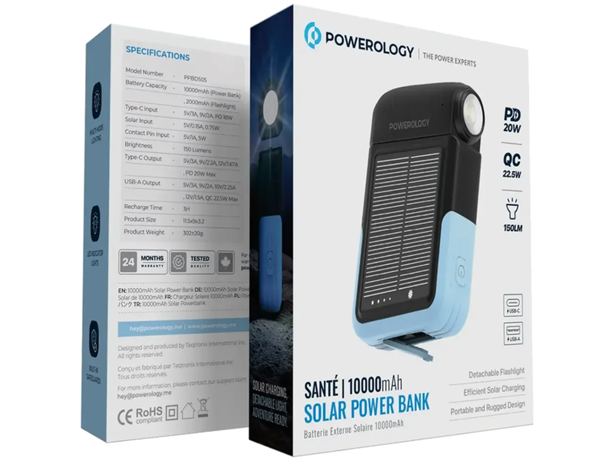 Powerology Sante 10000mAh Solar Power Bank - Best Prices
