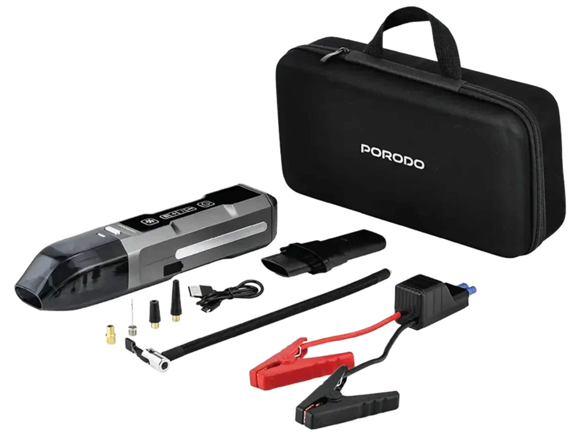 Porodo Ignatov Jump Starter & Air Pump with Handheld Vacuum & USB-C Recharge - Best Prices Porodo Ignatov Jump Starter & Air Pump with Handheld Vacuum & USB-C Recharge - Best Prices
