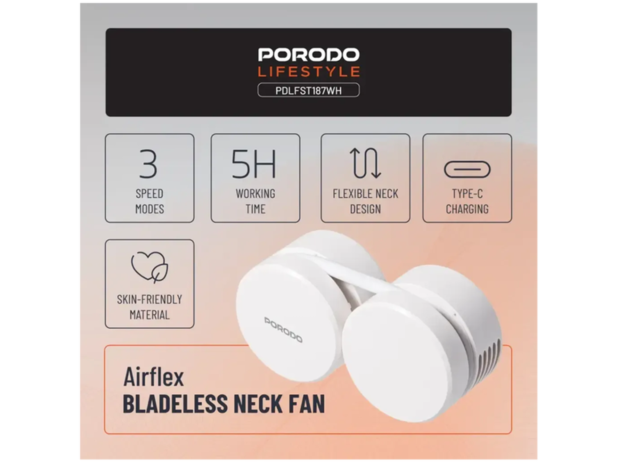 Porodo Lifestyle AirFlex Bladeless Neck Fan - Best Prices Porodo Lifestyle AirFlex Bladeless Neck Fan - Best Prices