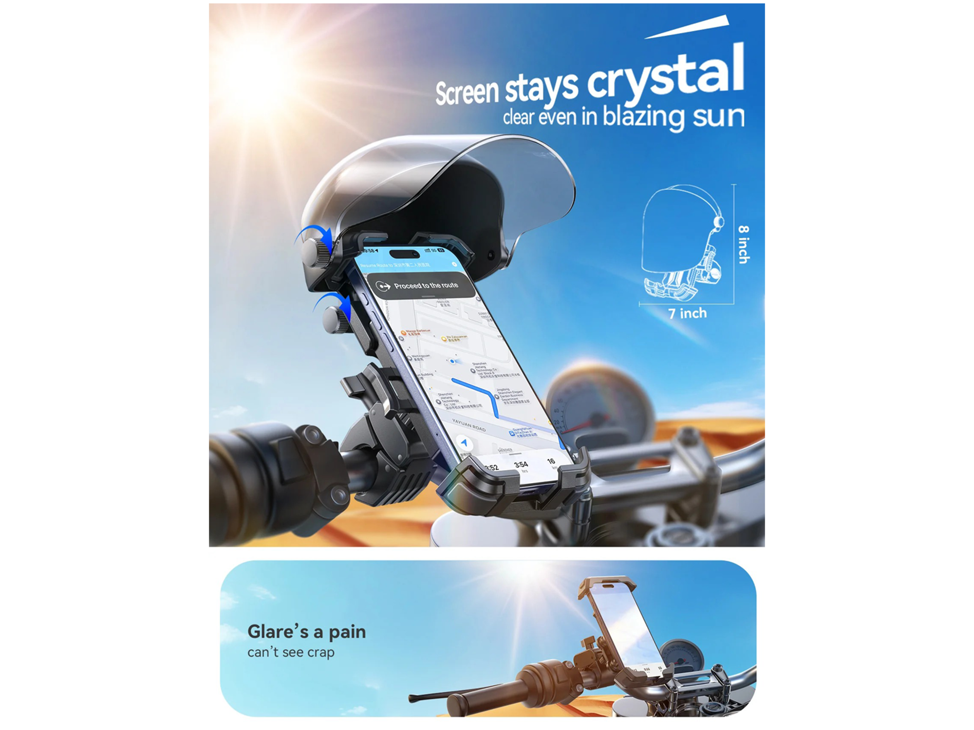 JOYROOM JR-ZS526 Sunshade Motorcycle Phone Mount - Best Prices JOYROOM JR-ZS526 Sunshade Motorcycle Phone Mount - Best Prices