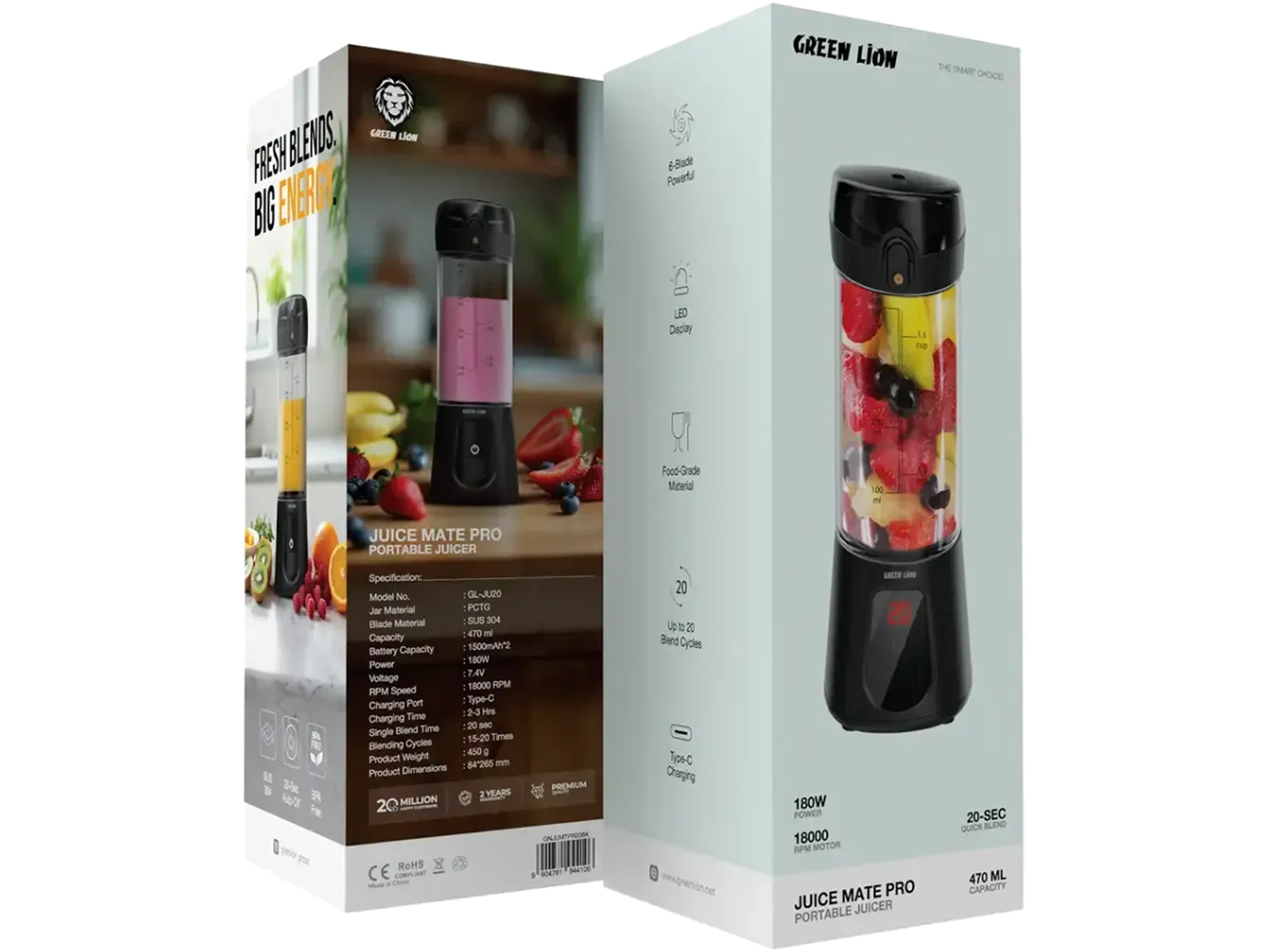 Green Lion Juice Mate Pro Portable Juicer 470mL - Best Prices