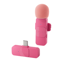 BOYA BY-V10 Wireless Lavalier Microphone - Pink